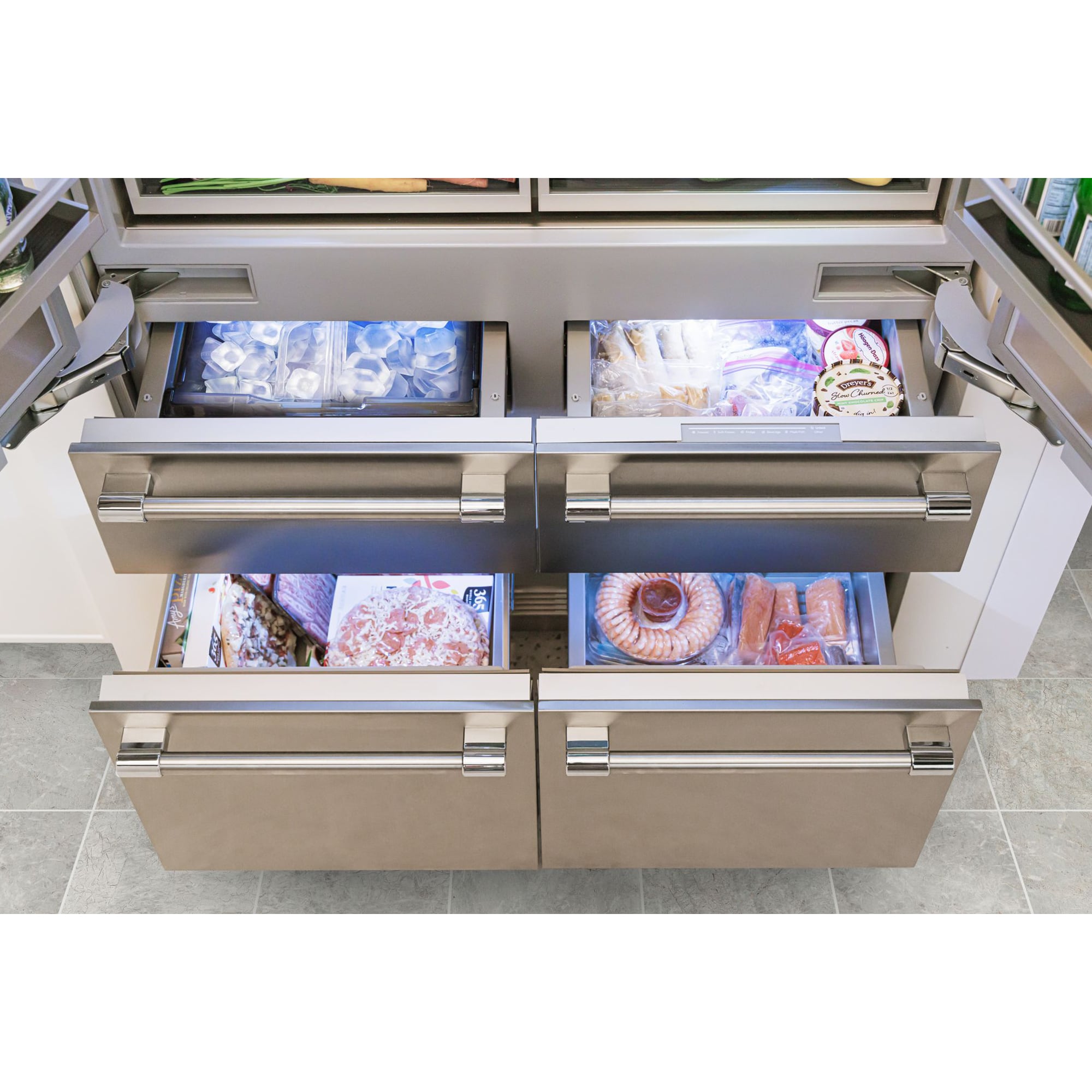 Thermador Freedom Collection 48 in. Built-In 27.7 cu. ft. Smart Counter Depth 6-Door French Door Refrigerator with Internal Water Dispenser and Professional handles - Stainless Steel, Stainless Steel, hires