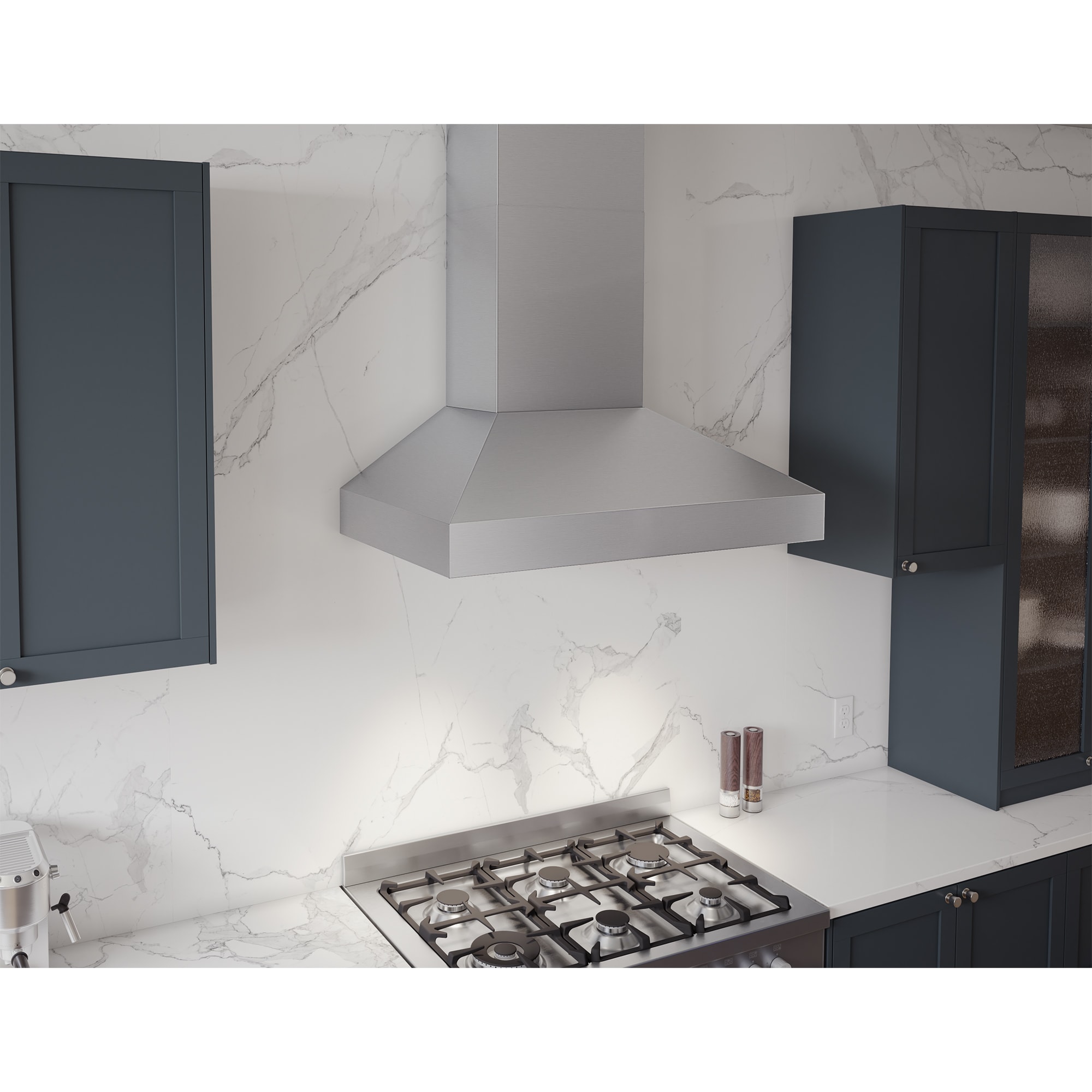Zephyr 36 in. Chimney Style Range Hood with 3 Speed Settings, 600 CFM & 2 LED Lights - Stainless Steel, , hires