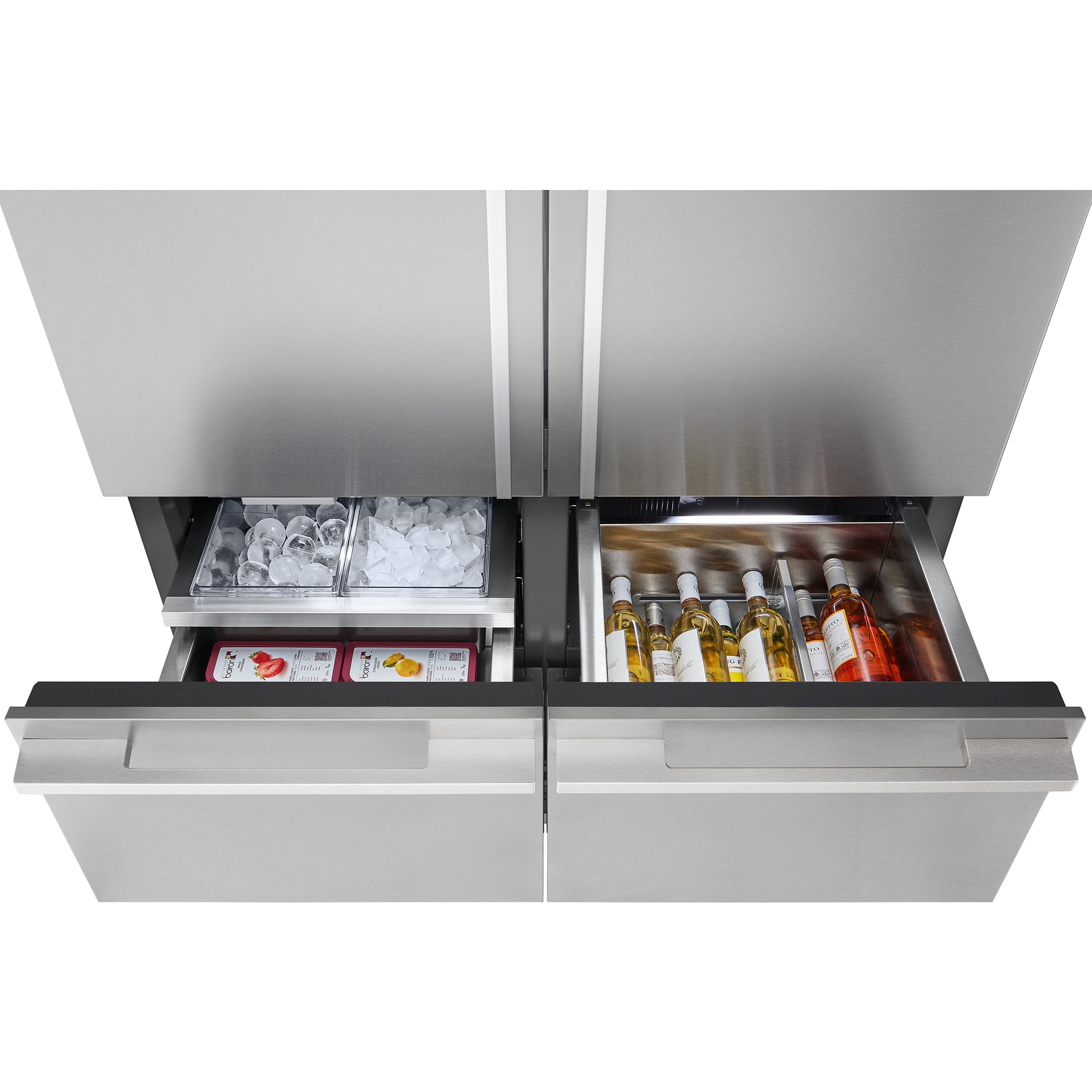 Signature Kitchen Suite 48 in. 26.0 cu. ft. Built-In Smart Counter Depth 6-Door French Door Refrigerator with Internal Water Dispenser - Stainless Steel, , hires