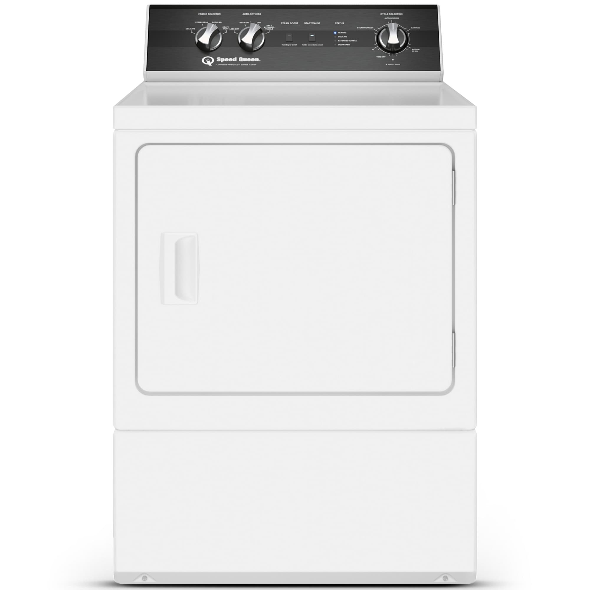 Speed Queen DR5 27 in. 7.0 cu. ft. Gas Dryer with Sensor Dry, Sanitize & Steam Cycle White P