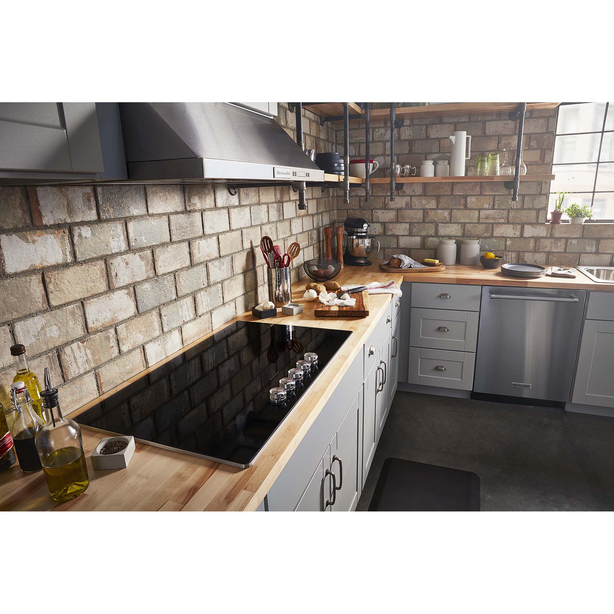 KitchenAid 36 in. 5-Burner Electric Cooktop with Simmer Burner & Power Burner - Stainless Steel, , hires