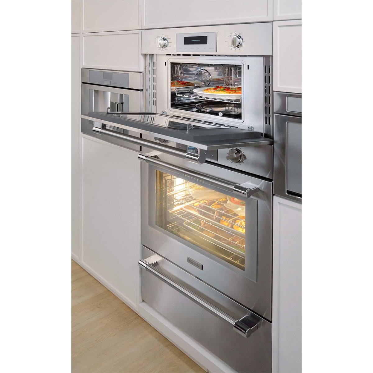 Thermador Professional Series 30 in. 1.6 cu. ft. 1000W Built-In Microwave with Convection & Sensor Cooking - Stainless Steel, , hires