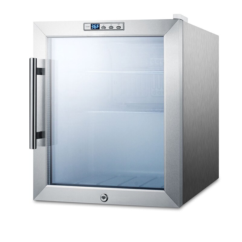 Summit Commercial 17 in. 1.7 cu. ft. Built-In/Freestanding Beverage Center with Adjustable Shelves & Digital Control - Stainless Steel, , hires