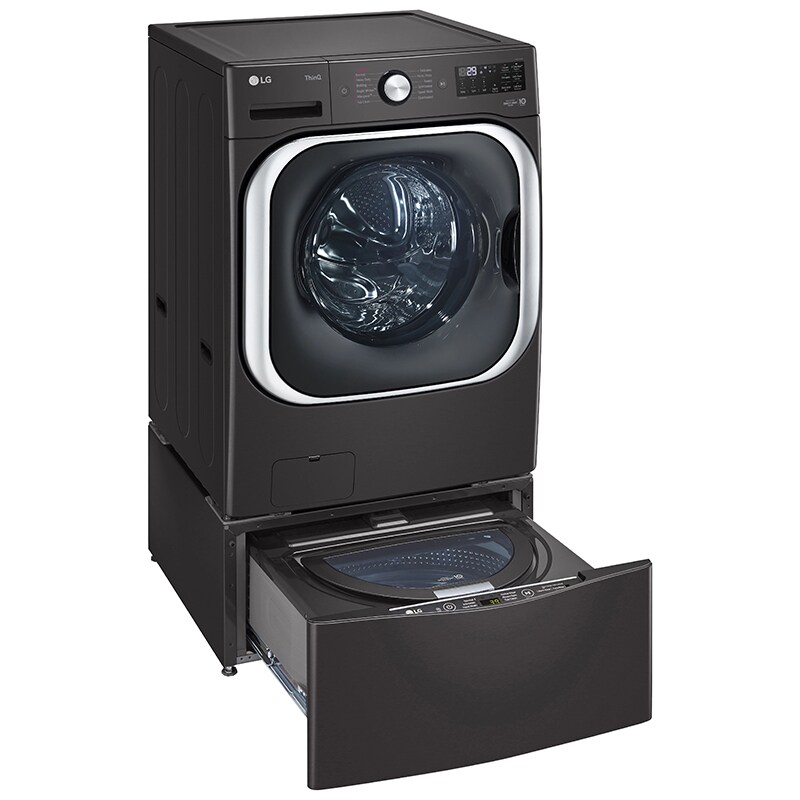 LG 29 in. 5.2 cu. ft. Smart Stackable Front Load Washer with Steam Wash Cycle - Black Steel, , hires
