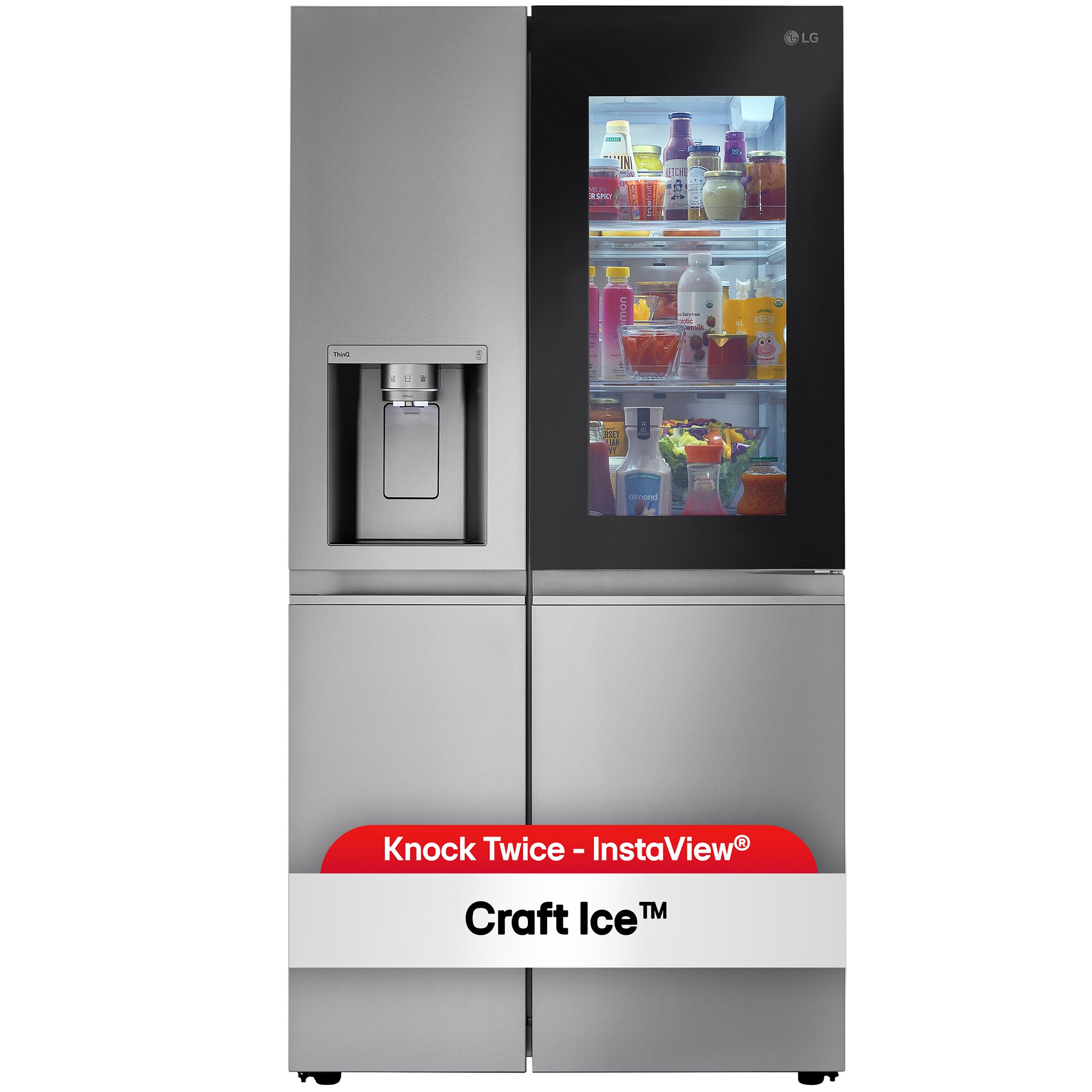 LG InstaView Series 36 in. 27.1 cu. ft. Smart SidebySide Refrigerator