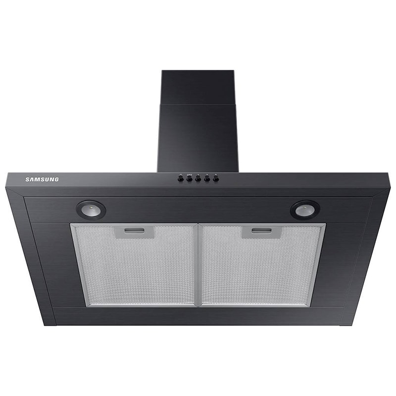 Samsung 30 in. Convertible Chimney Style Range Hood with 390 CFM, 3 Fan Speeds & 2 LED Lights - Fingerprint resistant Black Stainless, Fingerprint Resistant Black Stainless, hires