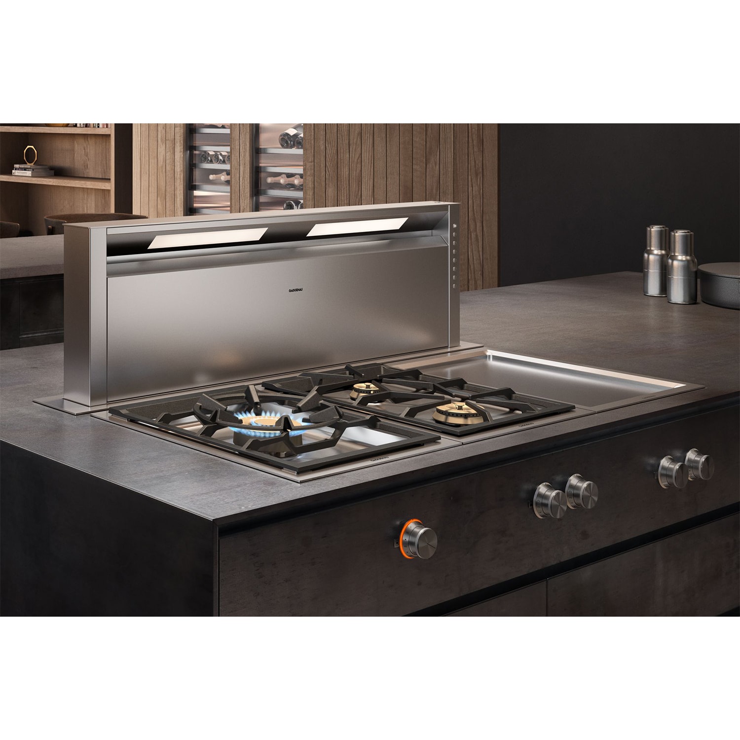 Gaggenau Vario 400 Series 15 in. 1-Burner Natural Gas Cooktop with Simmer Burner & Power Burner - Stainless Steel, , hires