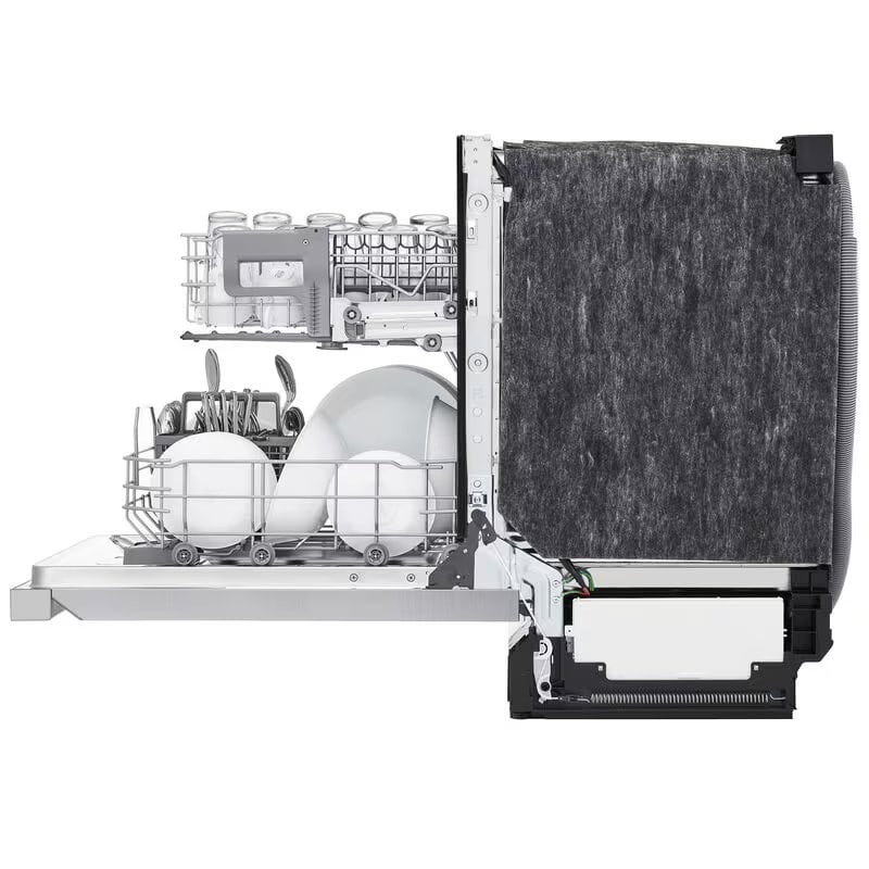 LG 24 in. Front Control Smart Dishwasher with 48 dBa Sound Level & Pocket - Stainless Steel, , hires