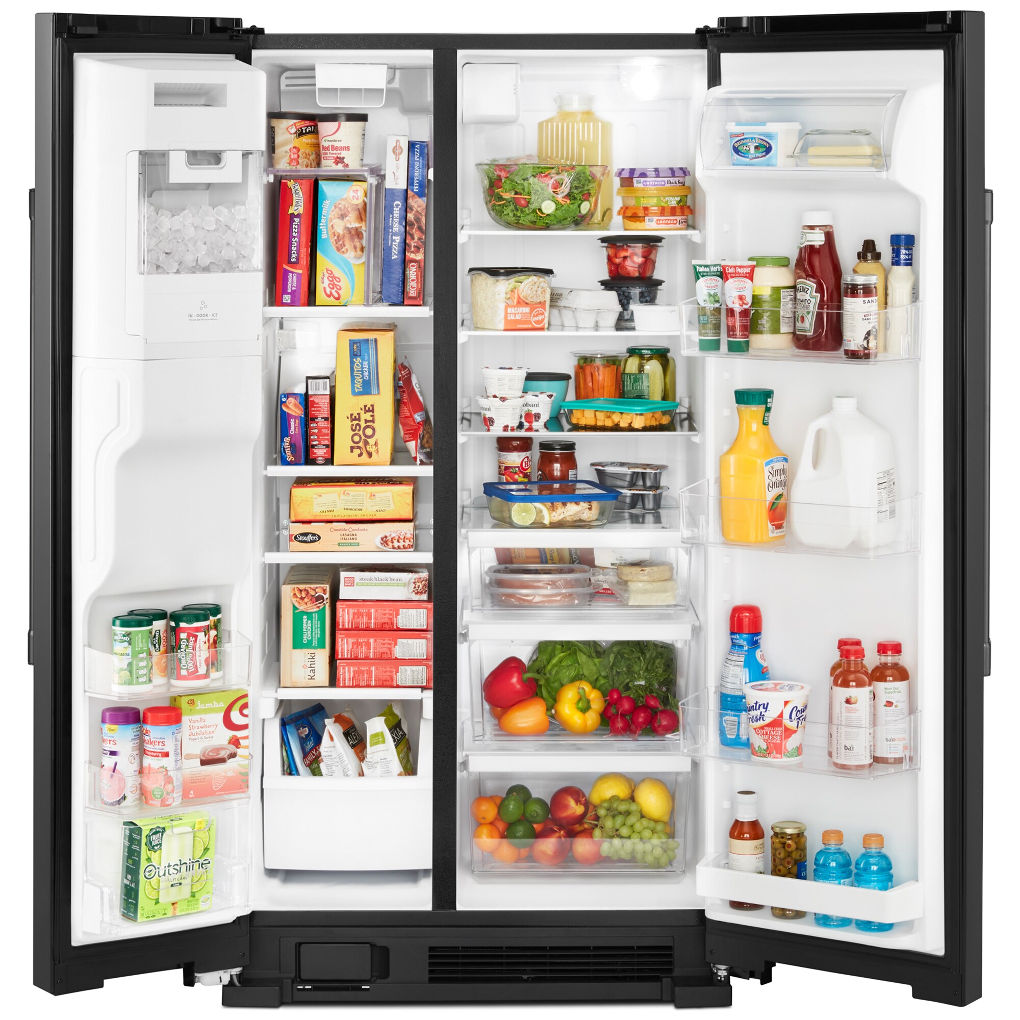 Maytag 36 in. 24.5 cu. ft. Side by Side Refrigerator with Ice & Water Dispenser - Black, Black, hires