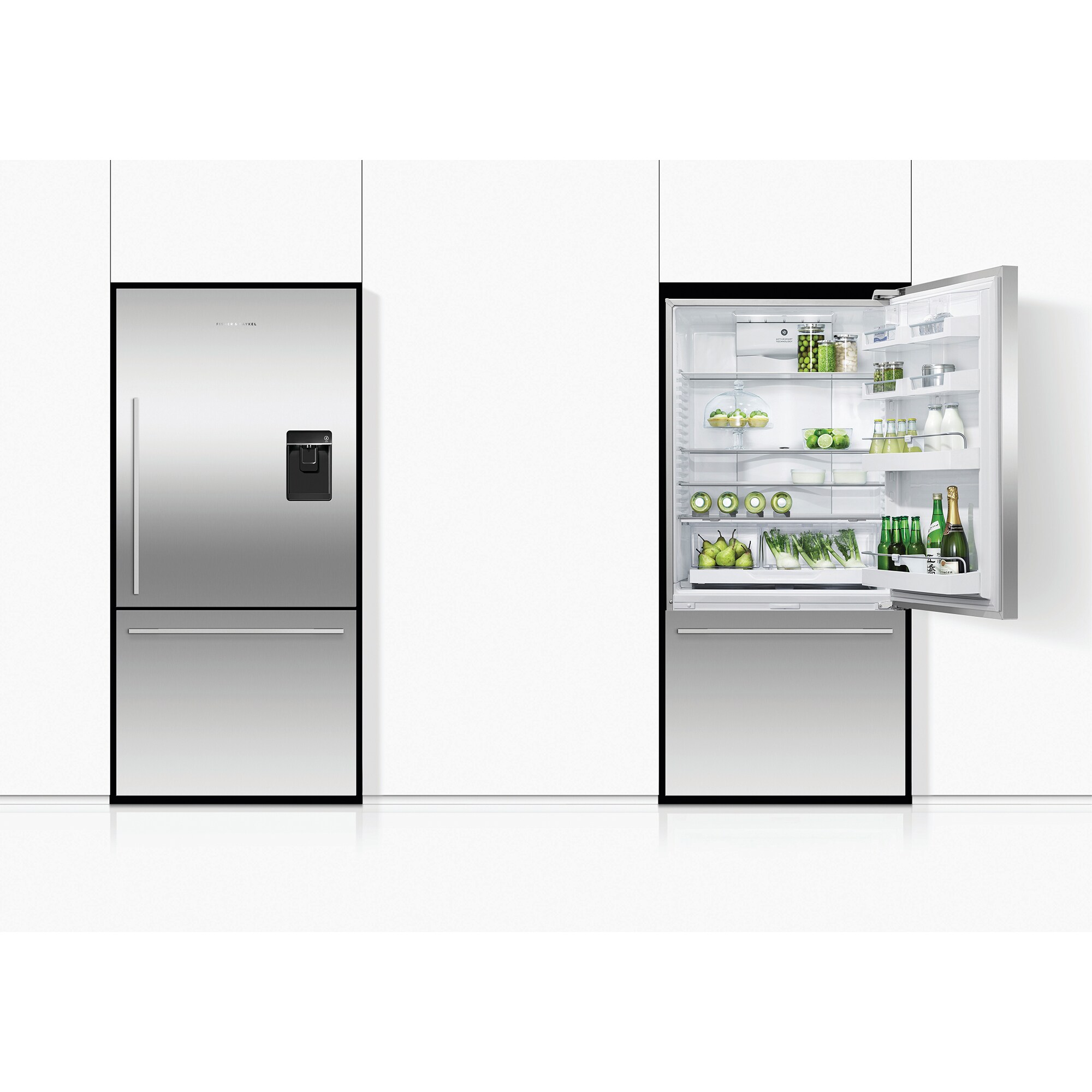 Fisher & Paykel Series 5 31 in. 17.1 cu. ft. Smart Counter Depth Bottom Freezer Refrigerator with Water Dispenser - Stainless Steel, , hires