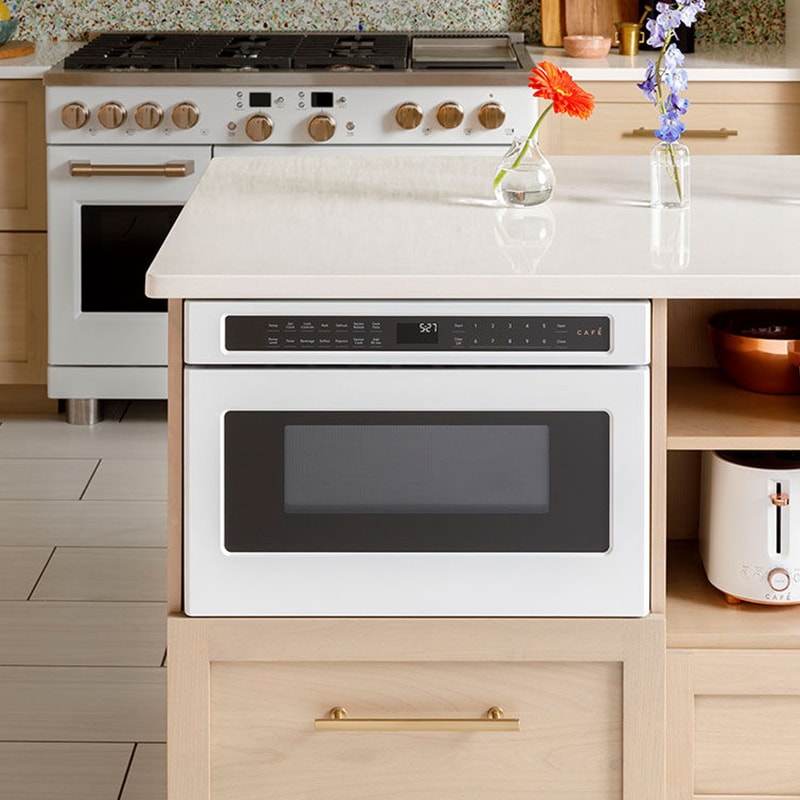 Cafe 24 in. 1.2 cu. ft. 1000W Drawer Microwave with Sensor Cooking - Stainless Steel, Stainless Steel, hires