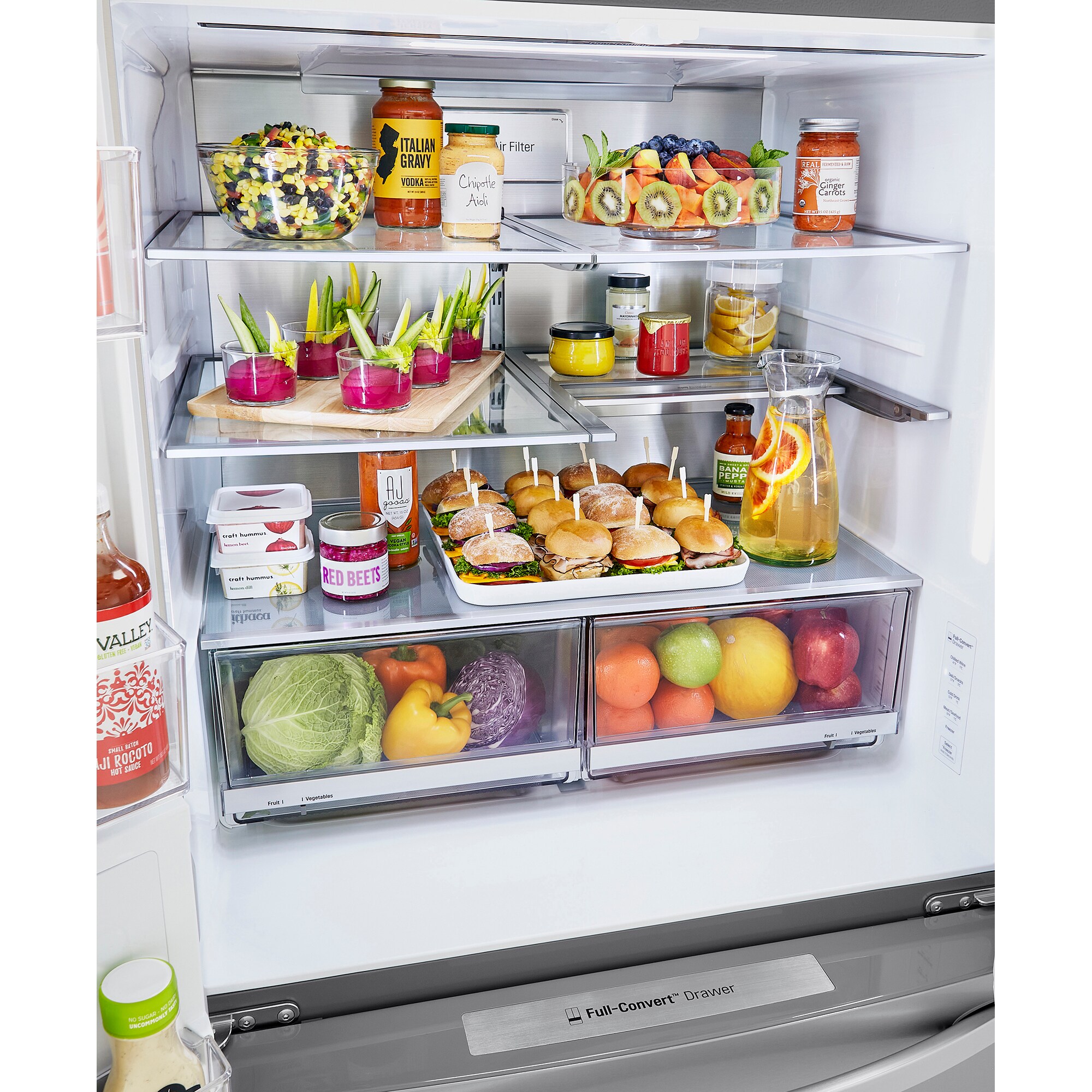 LG 36 in. 29.5 cu. ft. Smart 4-Door French Door Refrigerator with Ice & Water Dispenser - Stainless Steel, , hires