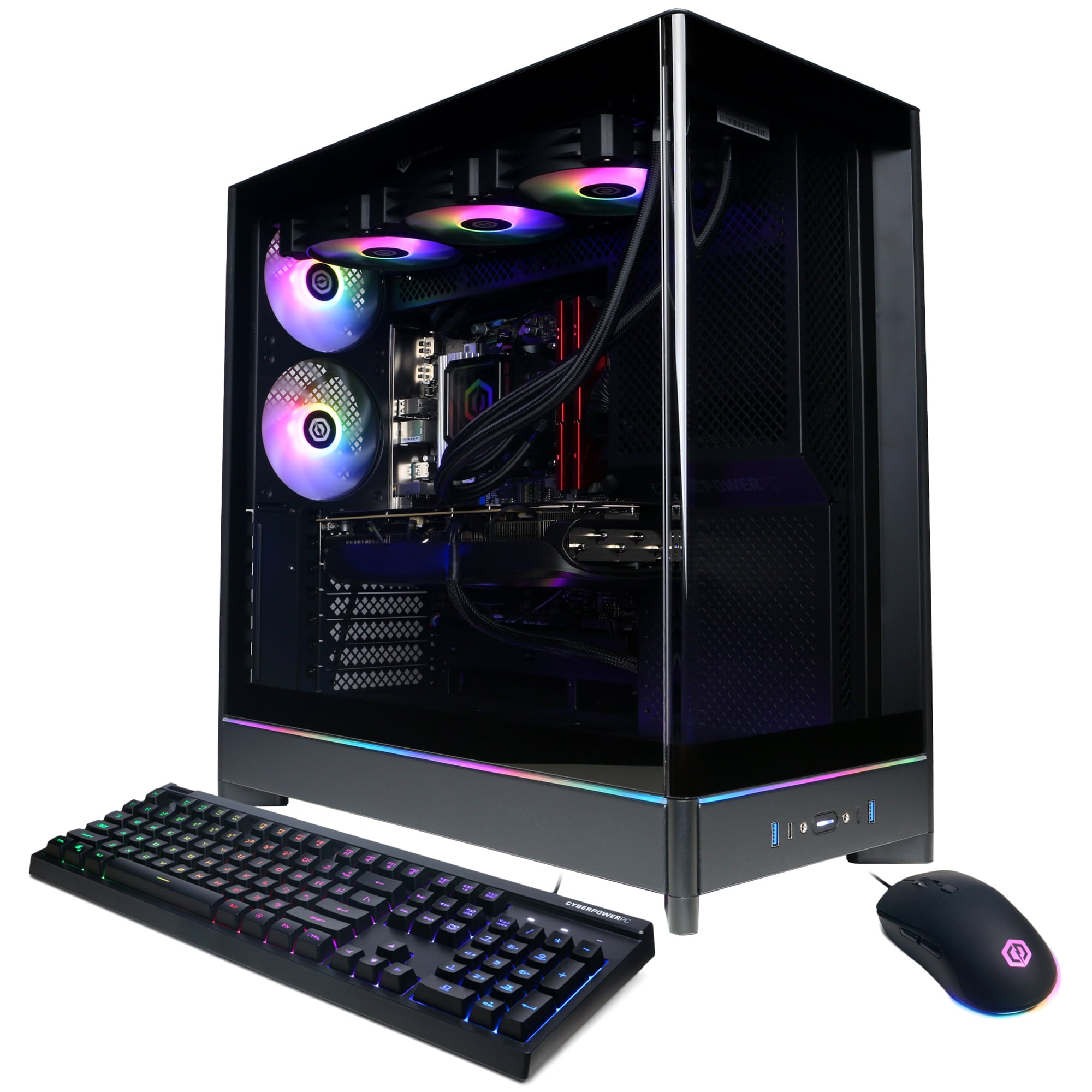 CyberPowerPC Gaming Desktop with AMD Ryzen 9 9950X, 4.3GHz, 16-Core CPU, NVIDIA GeForce RTX 5080, 16GB VRAM GPU, 64 GB RAM, 4 TB SSD & Windows 11 Home - Black, , hires