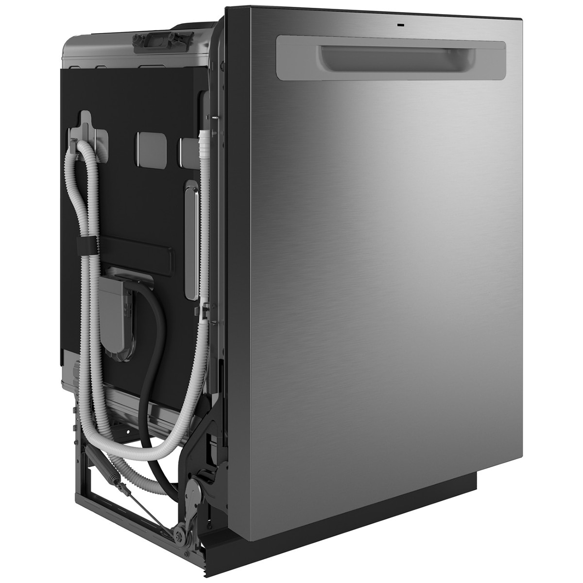 GE 24 in. Top Control Flush-Mount Dishwasher with 45 dBa Sound Level, 3rd-Rack, Dry Boost & Pocket Handle - Fingerprint Resistant Stainless, Fingerprint Resistant Stainless, hires