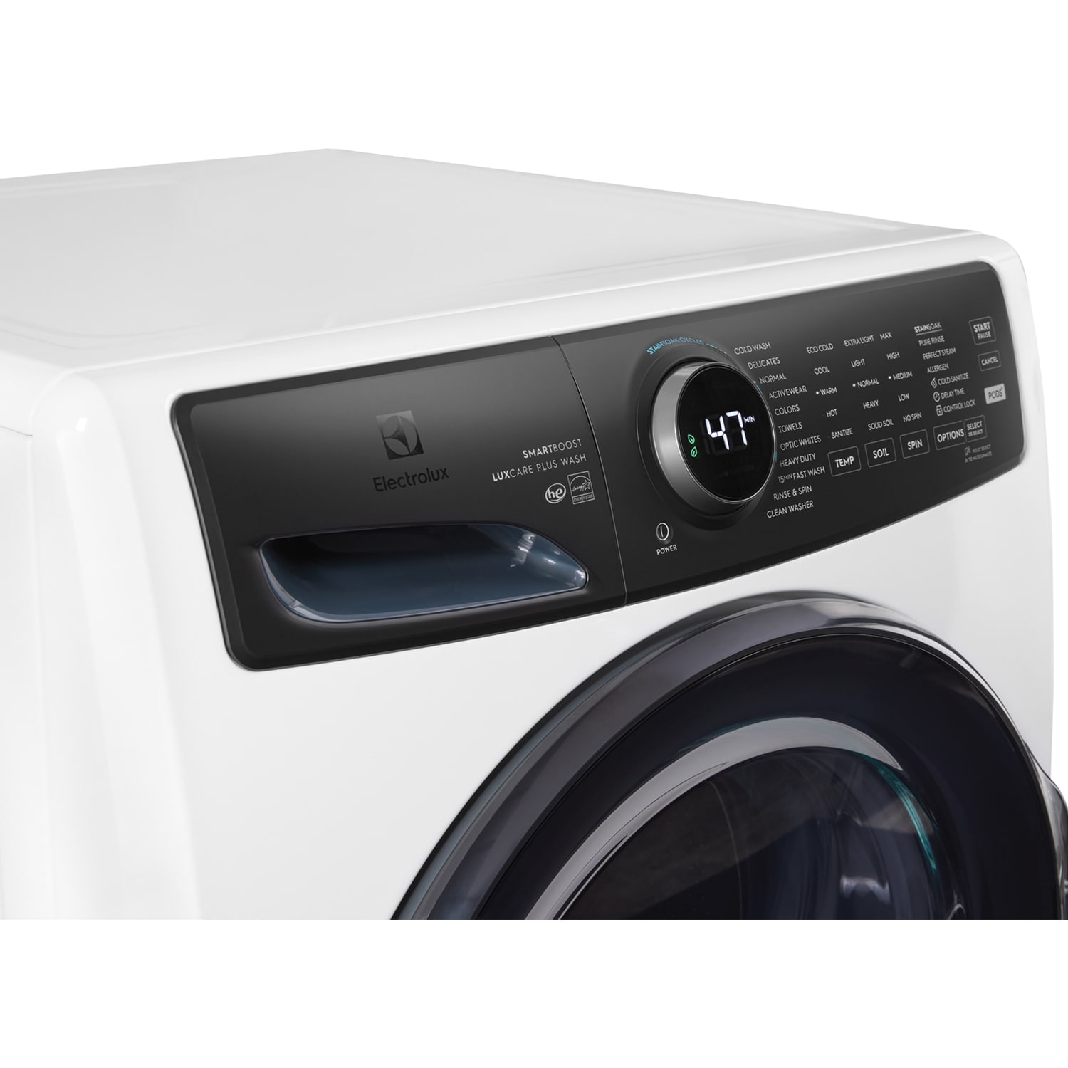Electrolux 27 in. 4.5 cu. ft. Stackable Front Load Washer with LuxCare Plus Wash, SmartBoost Sanitize & Perfect Steam Cycle - White, White, hires