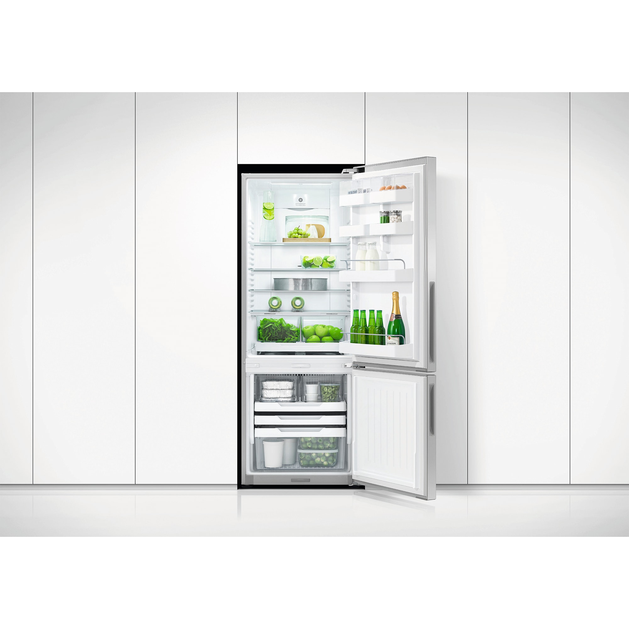 Fisher & Paykel Series 5 25 in. 13.5 cu. ft. Smart Counter Depth Bottom Freezer Refrigerator - Stainless Steel, , hires