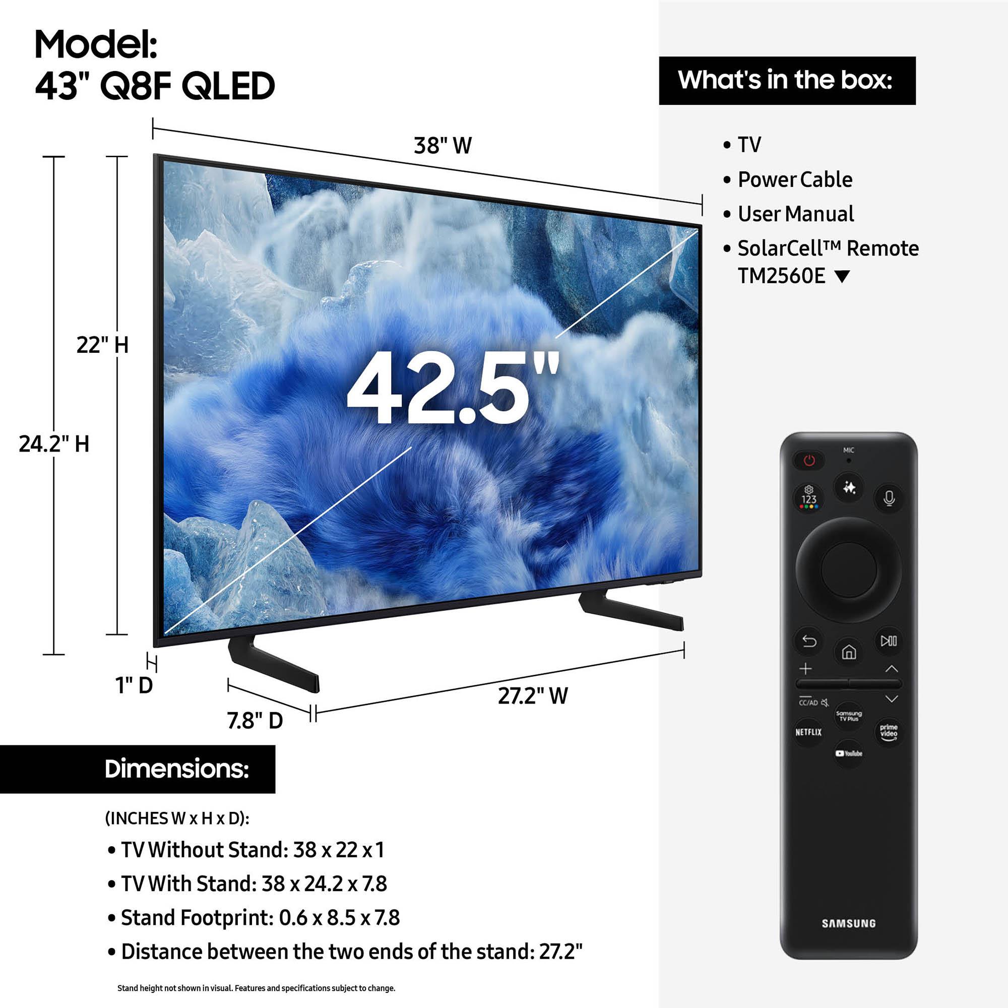 Samsung - 43" Class Q8F QLED 4K UHD Samsung Vision AI Smart TV, , hires