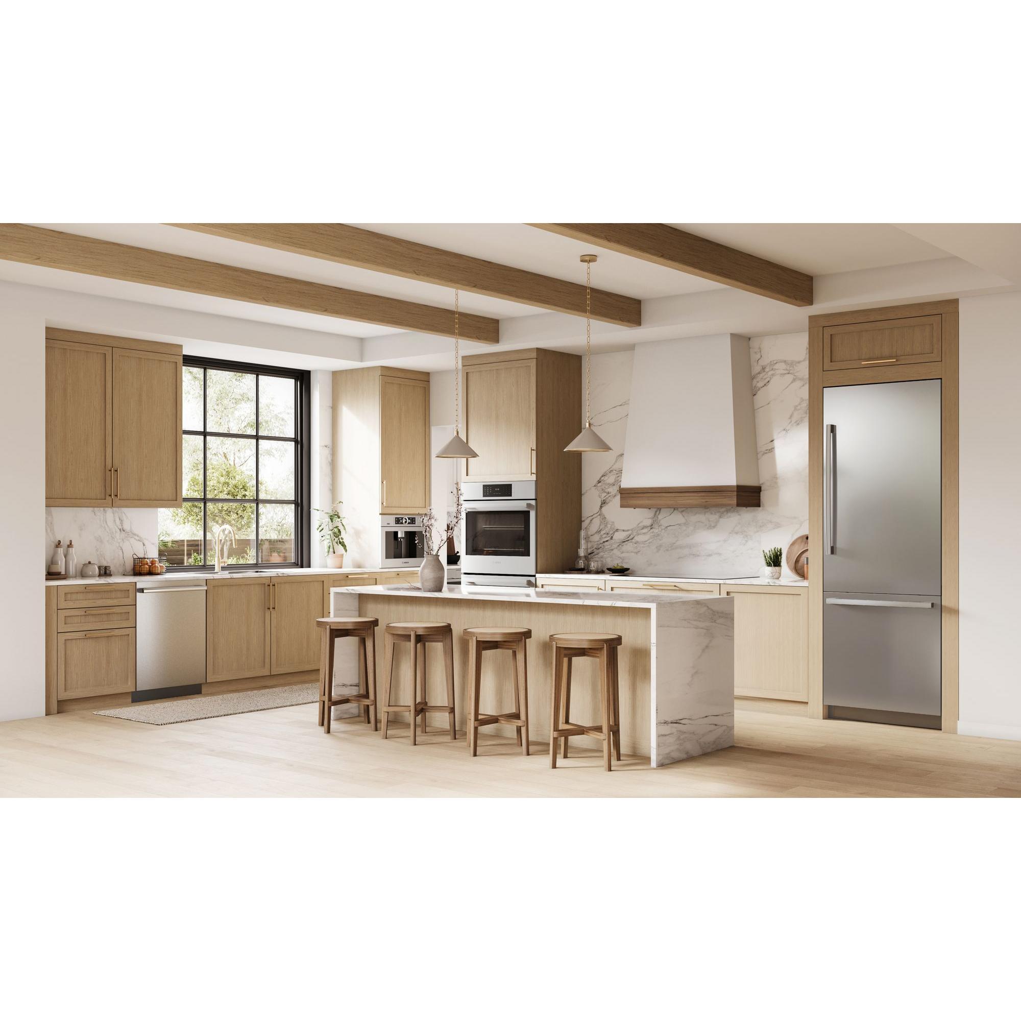 Bosch Benchmark Series 30 in. 16.5 cu. ft. Built-In Smart Counter Depth Bottom Freezer Refrigerator with Internal Water Dispenser - Stainless Steel, , hires