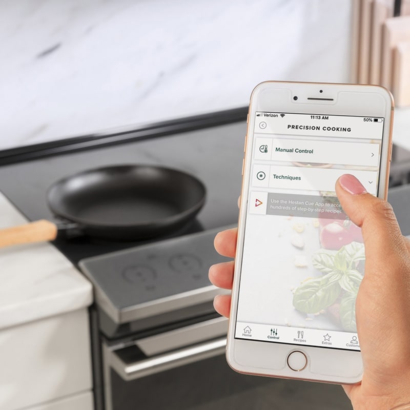 Cafe 30 in. 5.3 cu. ft. Smart Air Fry True European Convection Slide-In Electric Range with 5 Induction Burners - Platinum Glass, Platinum Glass, hires