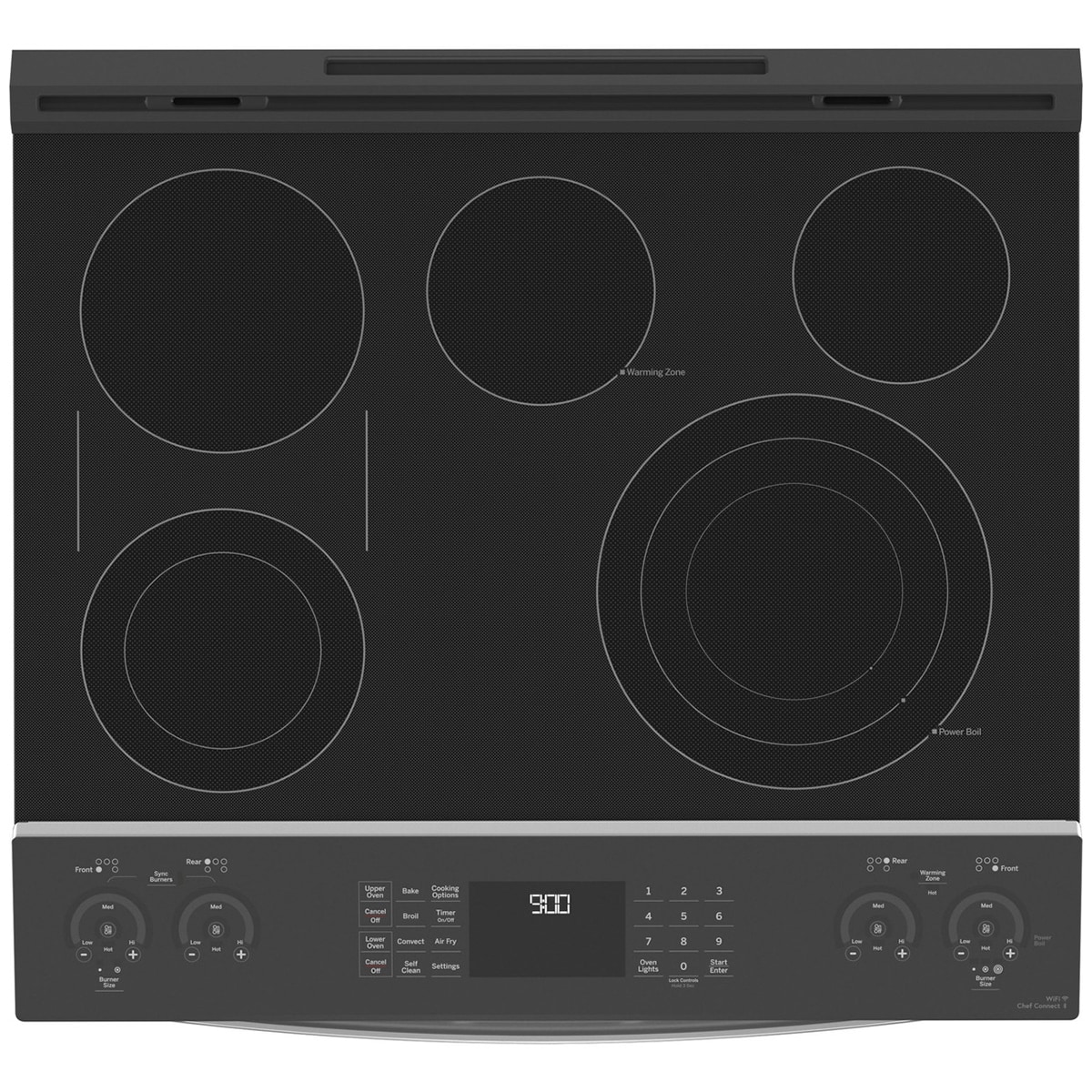 GE Profile 30 in. 6.6 cu. ft. Smart Air Fry True European Convection Double Oven Slide-In Electric Range with Smoothtop Burners - Stainless Steel, , hires