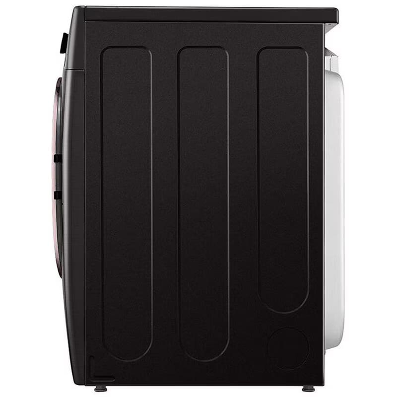 LG 27 in. 7.4 cu. ft. Smart Stackable Round-Door Gas Dryer with Built-In Intelligence, Sensor Dry, Turbo Steam, Sanitize & Steam Cycle - Black Steel, Black Steel, hires