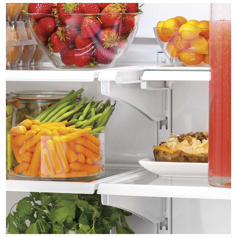GE 33 in. 18.6 cu. ft. Counter Depth French Door Refrigerator with Internal Water Dispenser - White, White, hires