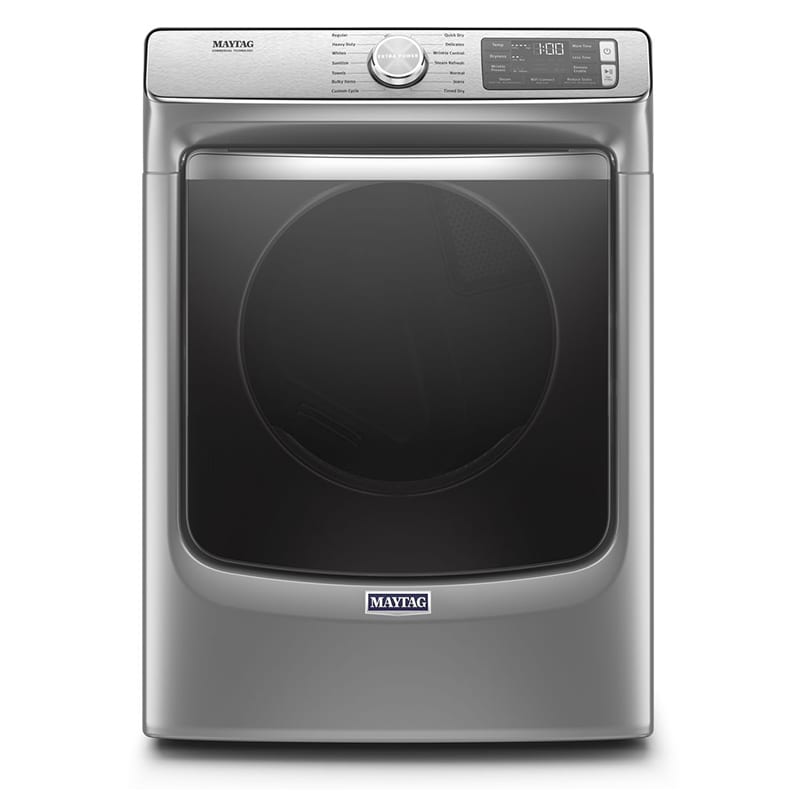 Maytag 27 in. 7.3 cu. ft. Smart Stackable Electric Dryer with Extra Power Button, Industry-Exclusive Extra Moisture Sensor, Sanitize & Steam Cycle - Metallic Slate, Metallic Slate, hires
