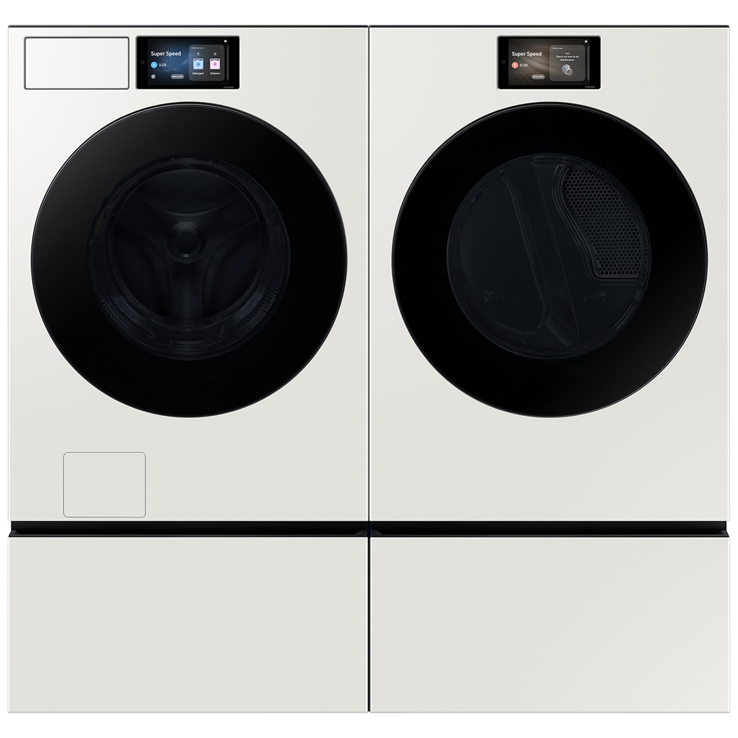 Samsung Bespoke 27 in. 7.6 cu. ft. Smart Stackable Electric Dryer with AI Home, AI OptiDry+, Sensor Dry, Sanitize & Steam Cycle - Ivory, Ivory, hires