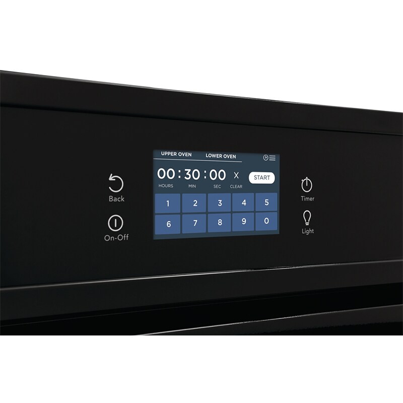 Frigidaire 30 in. 10.6 cu. ft. Top Control Electric Double Wall Oven with Standard Convection - Black, Black, hires