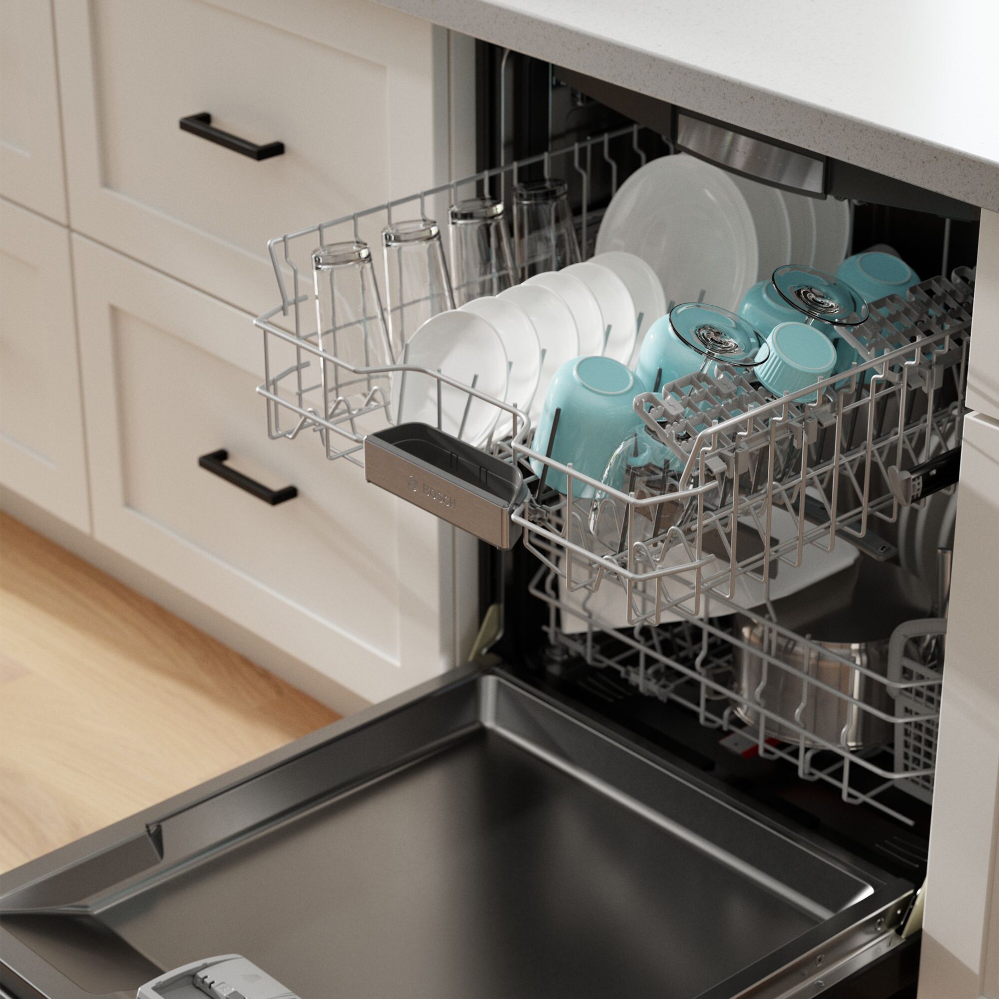Bosch 800 Series 24 in. Top Control Smart Dishwasher with 42 dBa Sound Level, 3rd-Rack, CrystalDry & Pocket - Black, Black, hires