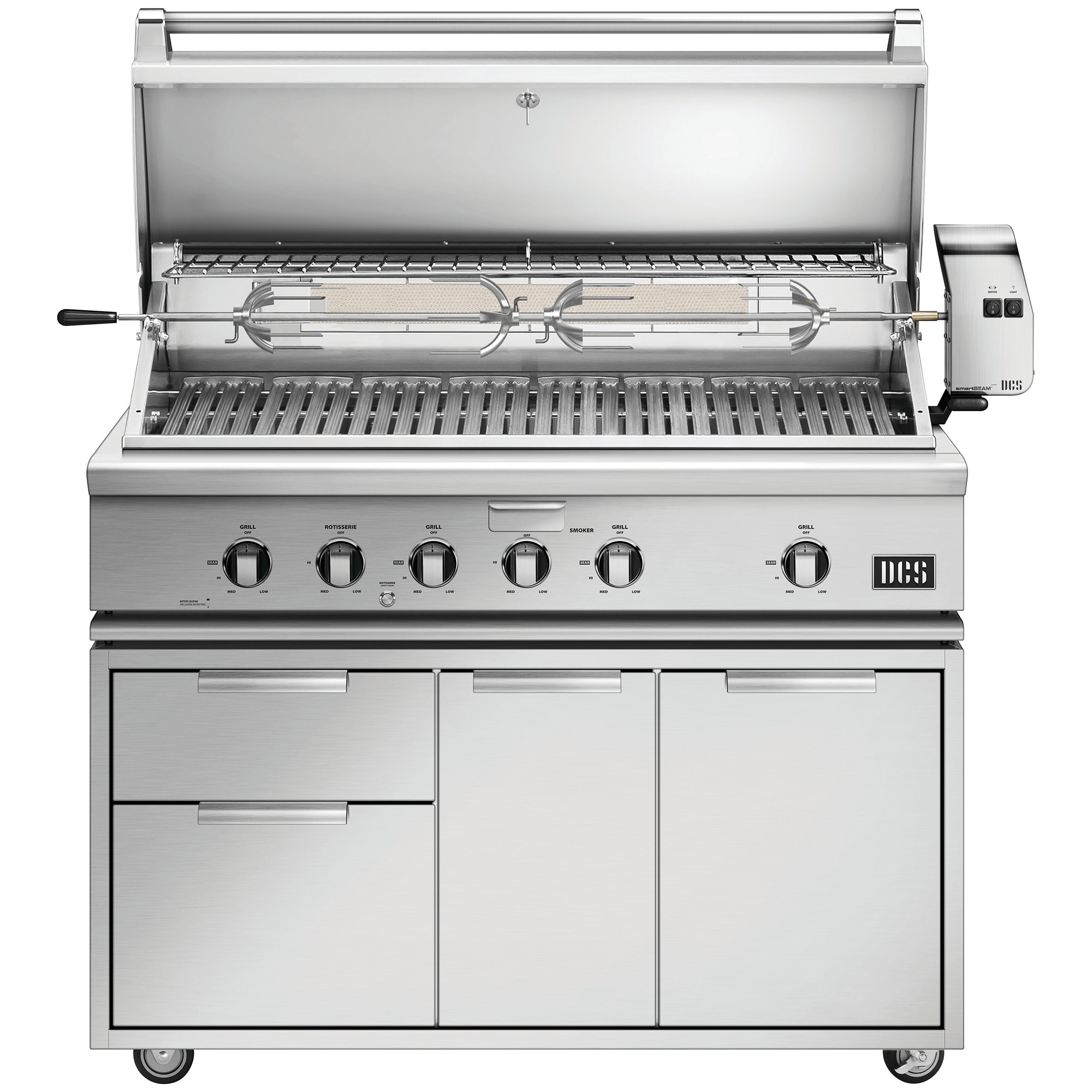 DCS Series 7 48 in. 4-Burner Built-In Liquid Propane Gas Grill with Rotisserie & Smoke Box - Stainless Steel, , hires