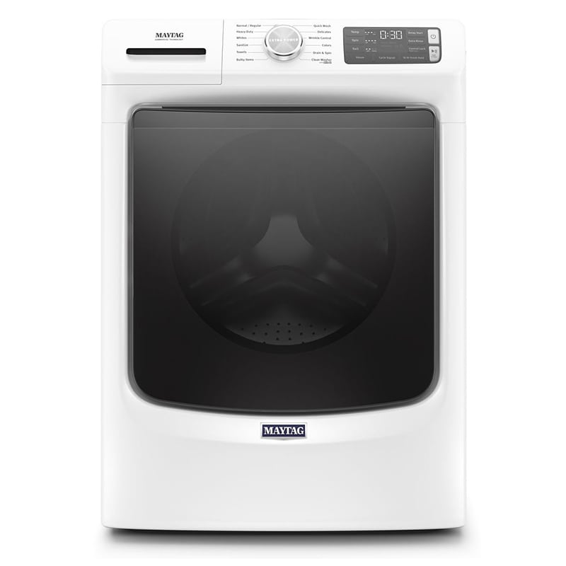 Maytag 27 in. 4.8. cu. ft. Stackable Front Load Washer with Extra Power, 16-Hr Fresh Hold Option, Sanitize & Steam Wash Cycle - White, White, hires