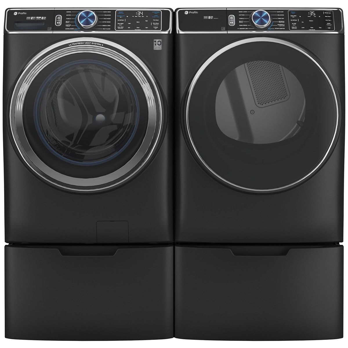 GE 16 in. Pedestal for Washers - Carbon Graphite, , hires