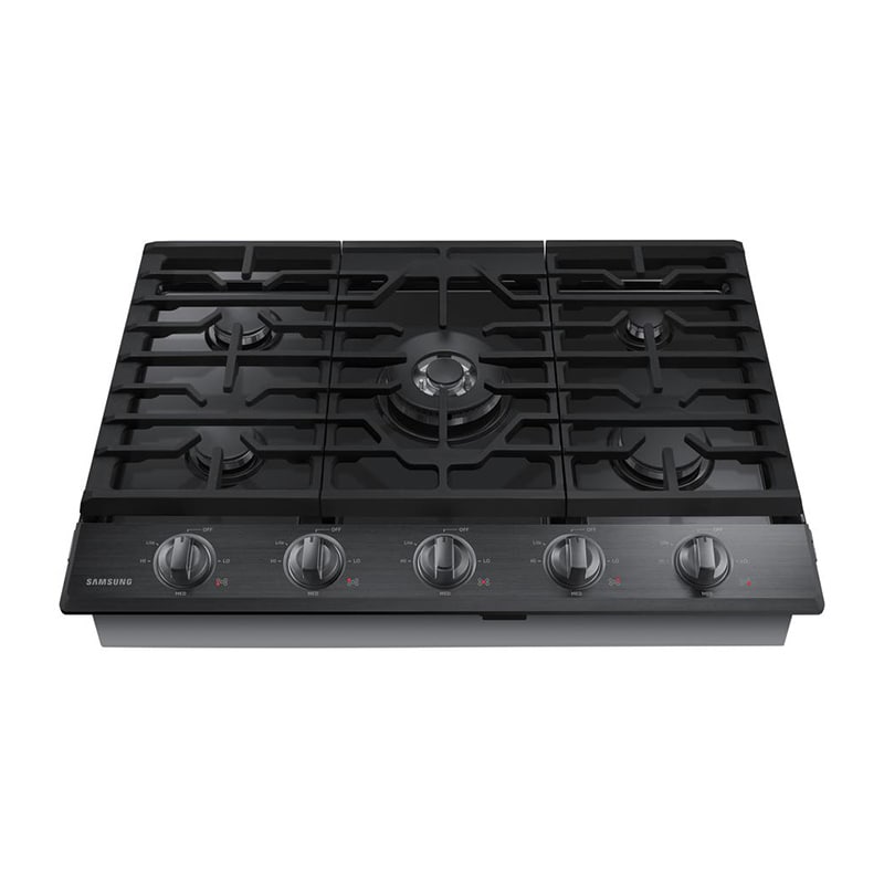 Samsung 30 in. 5-Burner Smart Natural Gas Cooktop with Griddle, Simmer Burner & Power Burner - Black Stainless, Black Stainless, hires