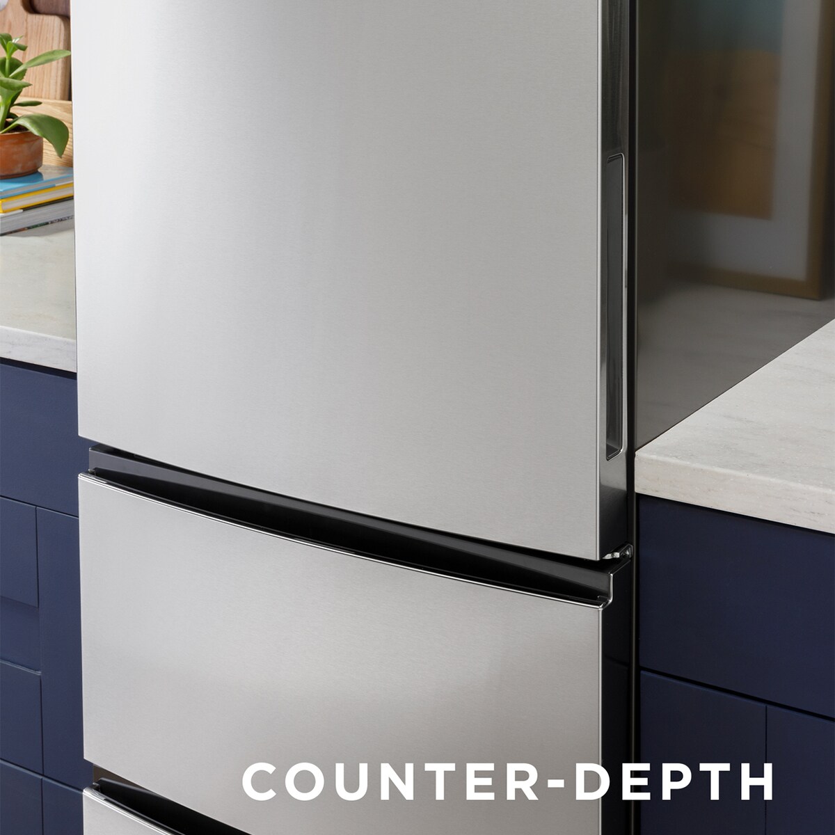 GE 24 in. 11.9 cu. ft. Counter Depth Bottom Freezer Refrigerator - Stainless Steel, , hires