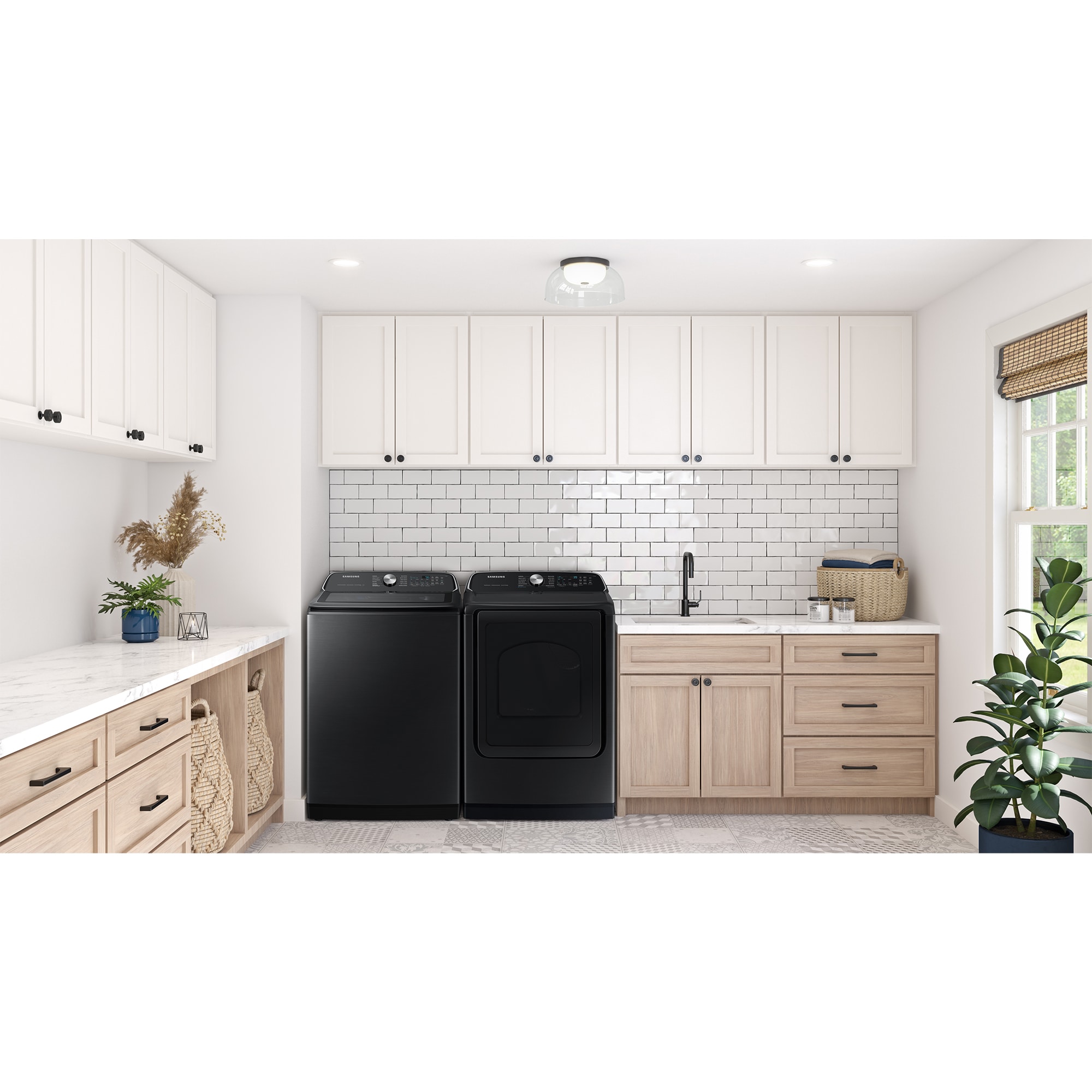 Samsung 27 in. 7.4 cu. ft. Smart Electric Dryer with Sensor Dry, Sanitize & Steam Cycle - Brushed Black, Brushed Black, hires