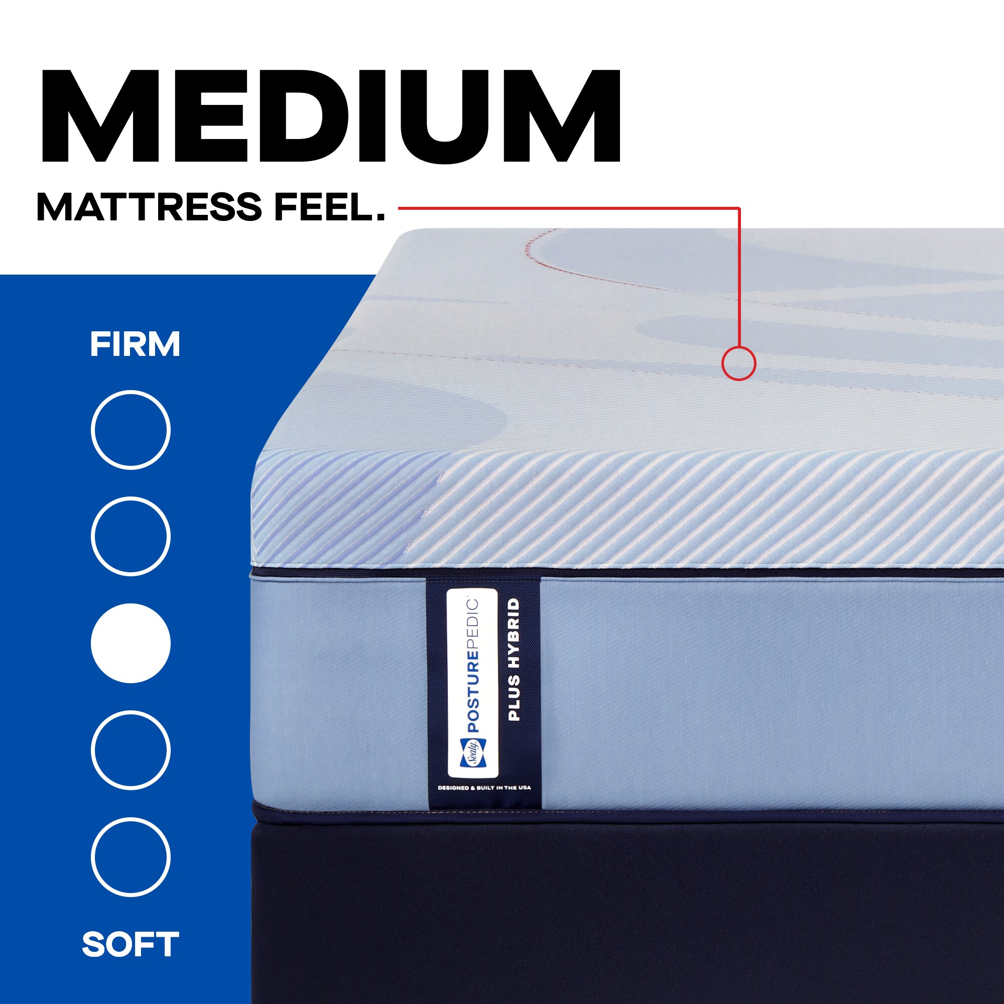 Sealy Plainfield Posturepedic Plus Medium Hybrid King Size Mattress, , hires