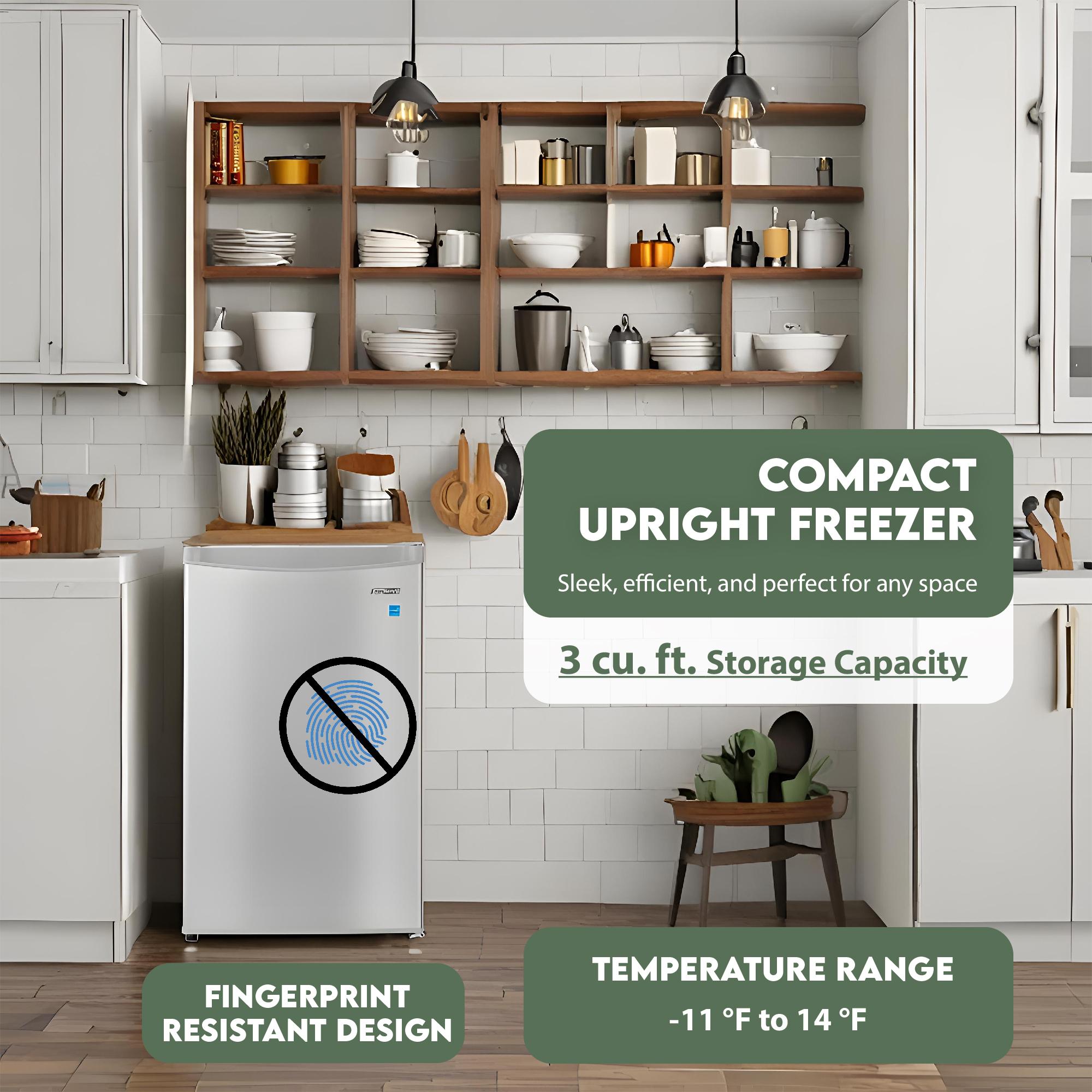 Equator 21 in. 3.0 cu. ft. Compact Upright Freezer - Stainless, , hires