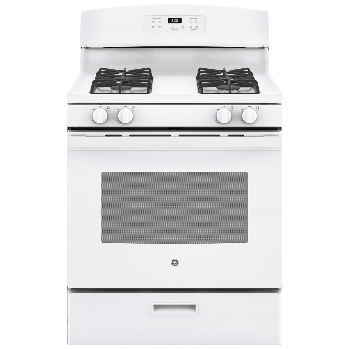 GE 30 in. 4.8 cu. ft. Gas Range with 4 Sealed Burners - White, White, hires
