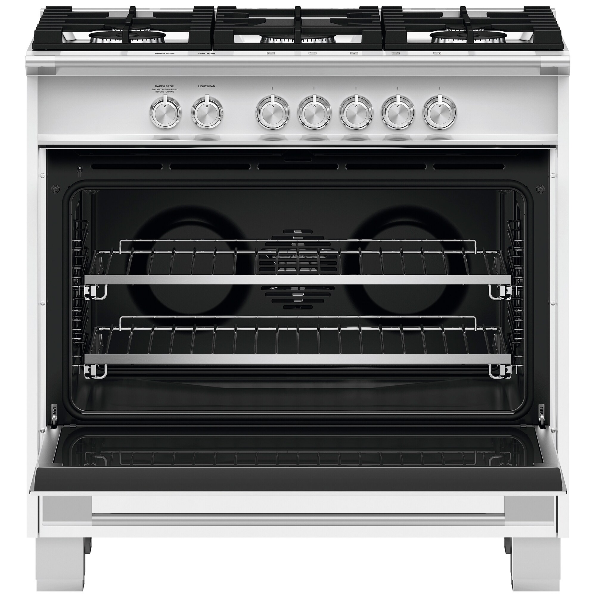 Fisher & Paykel Series 7 36 in. 4.9 cu. ft. Standard Convection Gas Range with 5 Sealed Burners - White, , hires