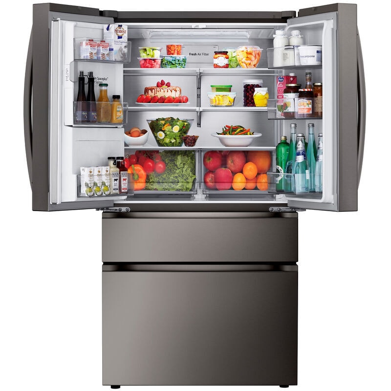LG 36 in. 28.6 cu. ft. Smart 4-Door French Door Refrigerator with Ice & Water Dispenser - PrintProof Black Stainless Steel, PrintProof Black Stainless Steel, hires