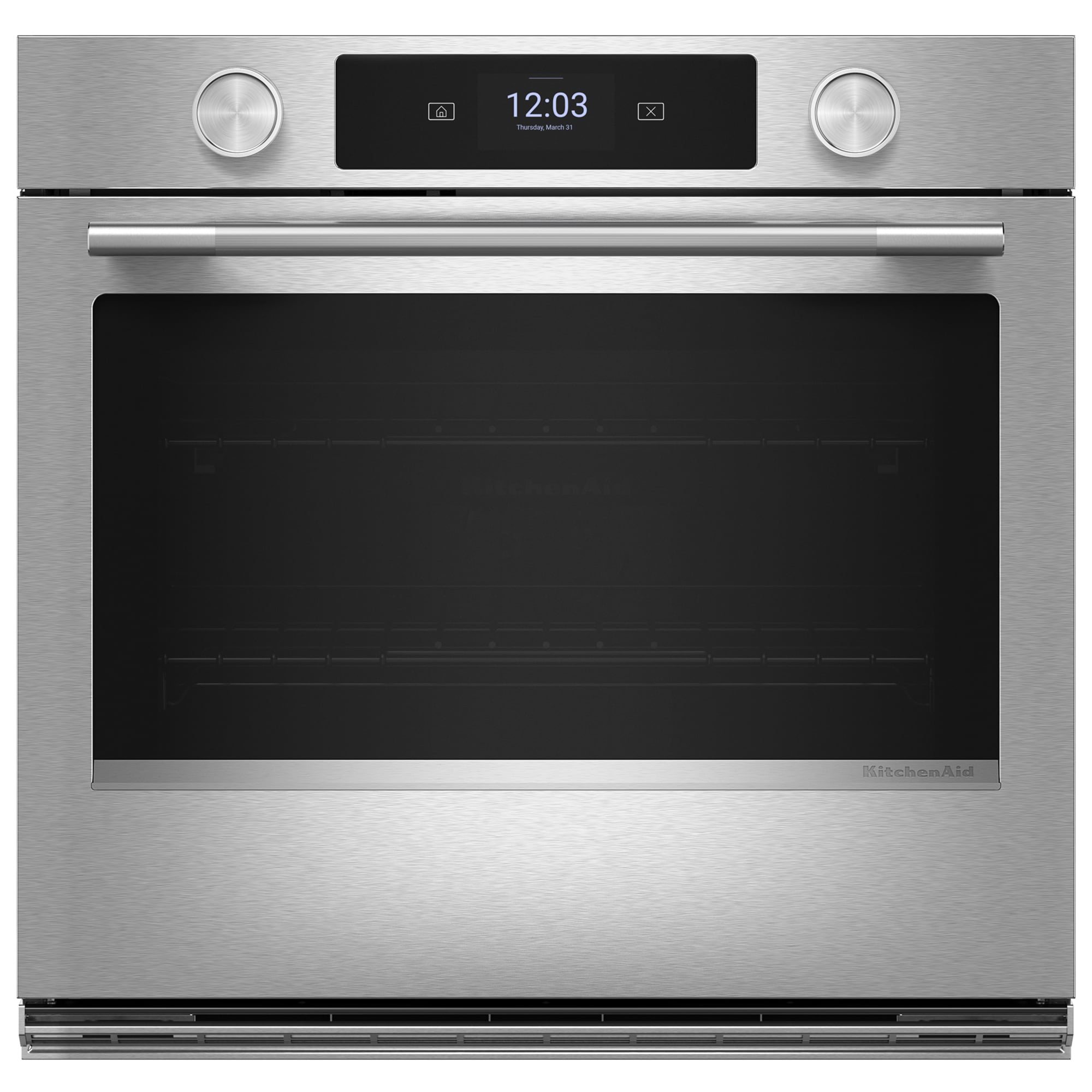 KitchenAid 27 in. 4.3 cu. ft. Smart Steam Electric Single Wall Oven with True European Convection - Stainless Steel with PrintShield Finish, , hires
