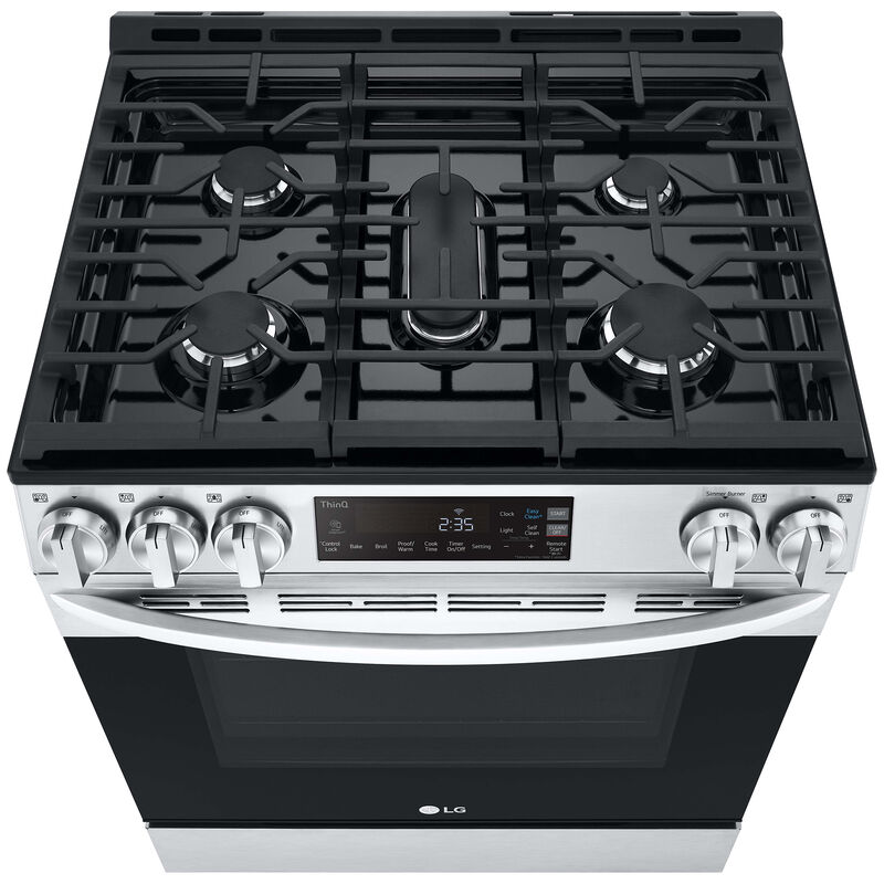 LG 30 in. 5.8 cu. ft. Smart Slide-In Gas Range with 5 Sealed Burners - PrintProof Stainless Steel, , hires