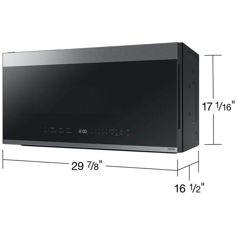 Samsung Bespoke 30 in. 2.1 cu. ft. 1000W Smart Over-the-Range Microwave with 400 CFM & Sensor Cooking - Stainless Steel, Stainless Steel, hires