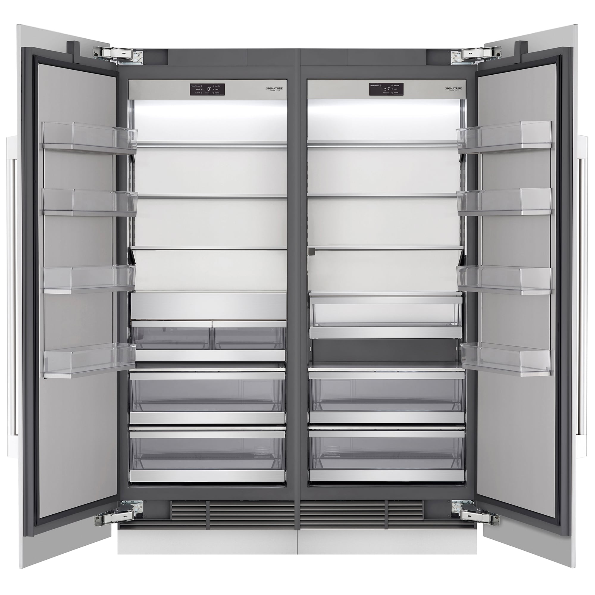 Signature Kitchen Suite 30 in. 17.8 cu. ft. Built-in Smart Triple-Drawers Upright Freezer with Ice-Maker & Adjustable Shelves - Custom Panel Ready, , hires