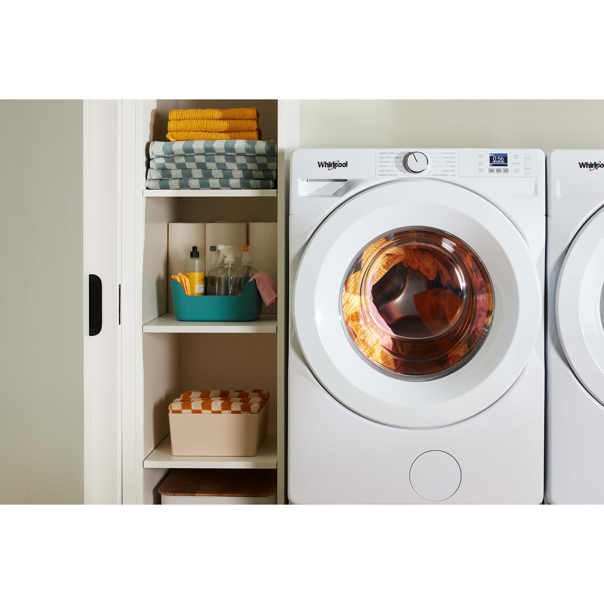 Whirlpool 27 in. 4.5 cu. ft. Stackable Front Load Washer with Tumble Fresh Option & Sanitize with Oxi - White, , hires