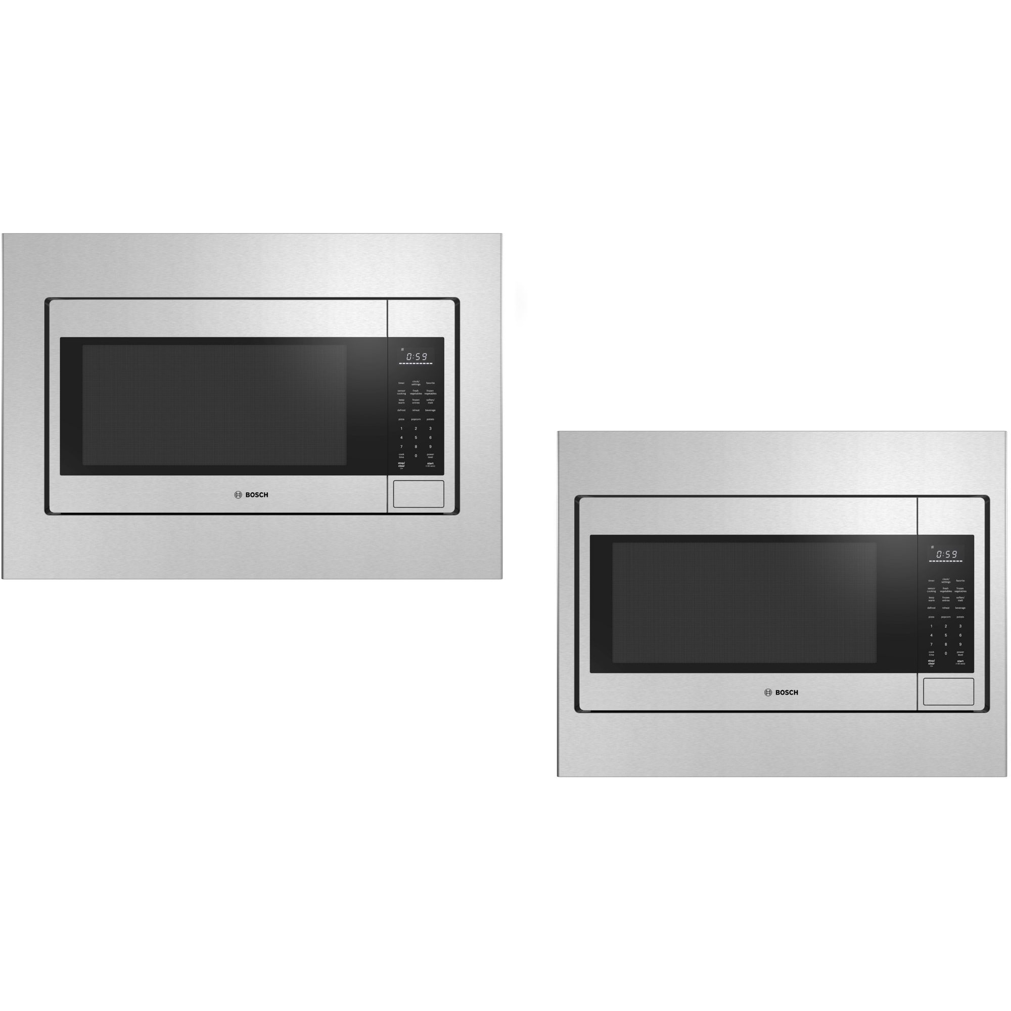 Bosch 300 Series 24 in. 2.1 cu. ft. 1000W Built-In Microwave with Sensor Cooking - Stainless Steel, , hires
