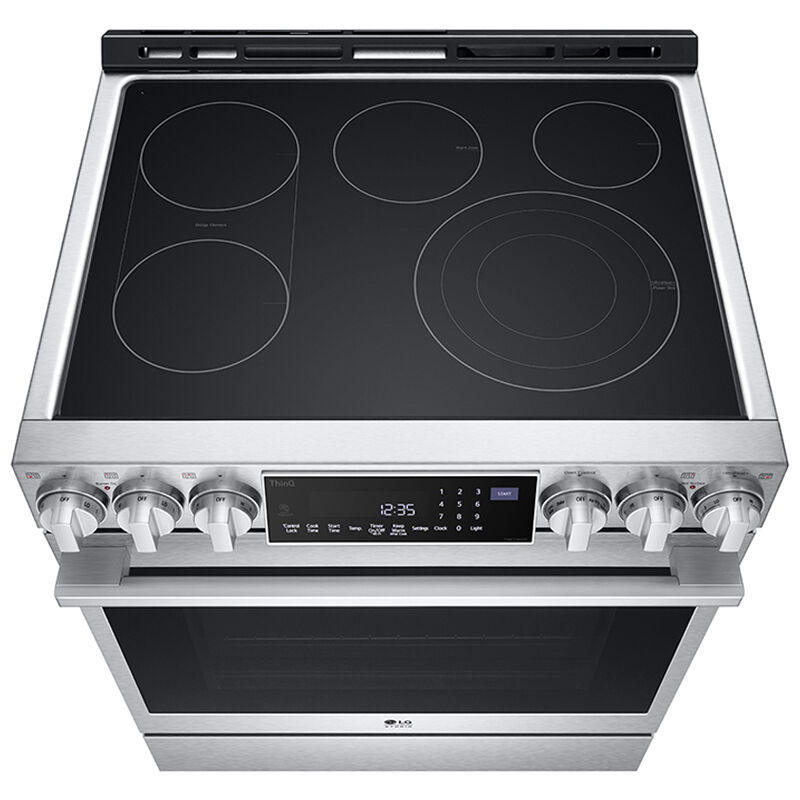 LG InstaView 30 in. 6.3 cu. ft. Smart Air Fry True European Convection Slide-In Electric Range with Radiant Burners - Stainless Steel, , hires