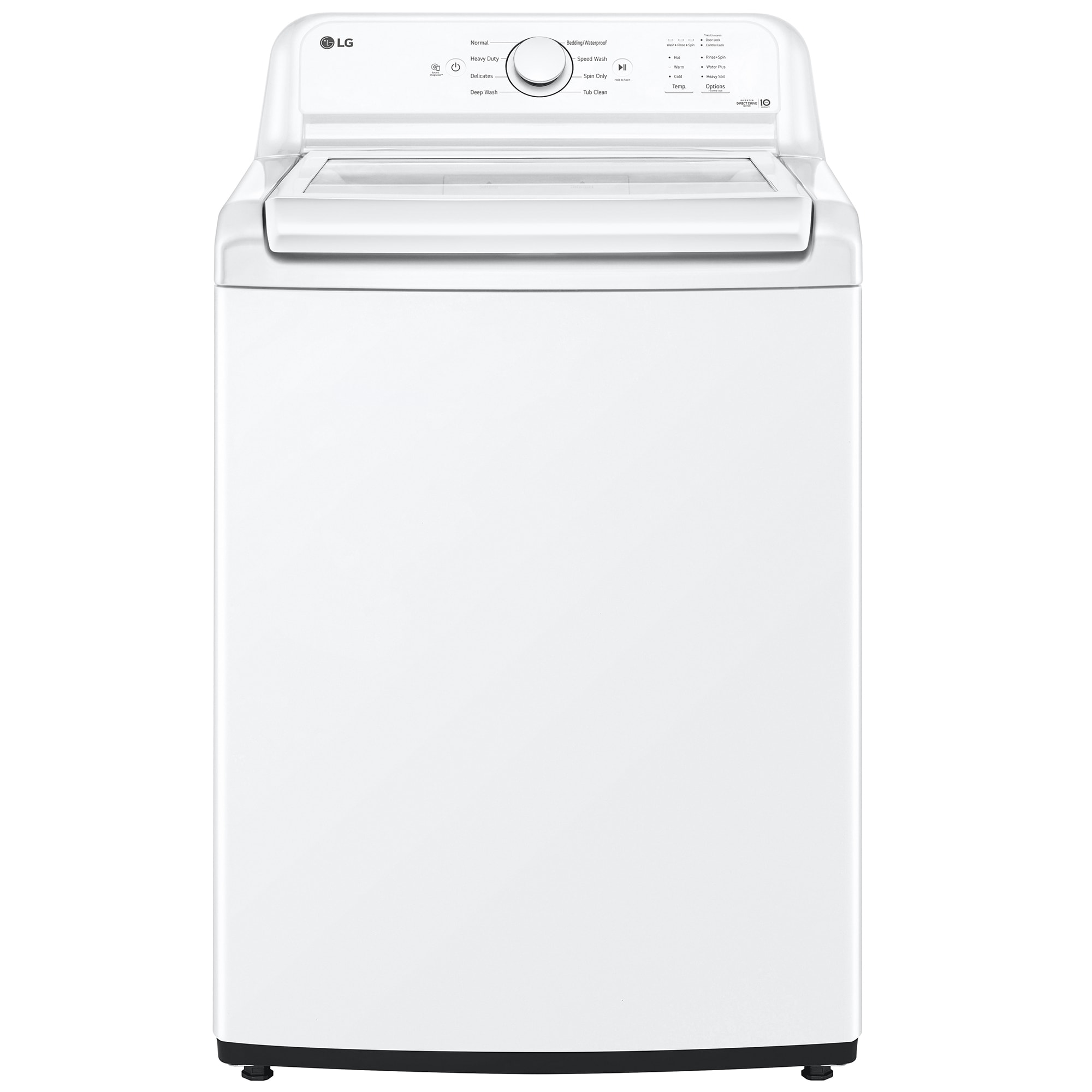 LG 27 in. 4.3 cu. ft. Top Load Washer with True Balance Anti-Vibration System & SlamProof Glass Lid - White, , hires