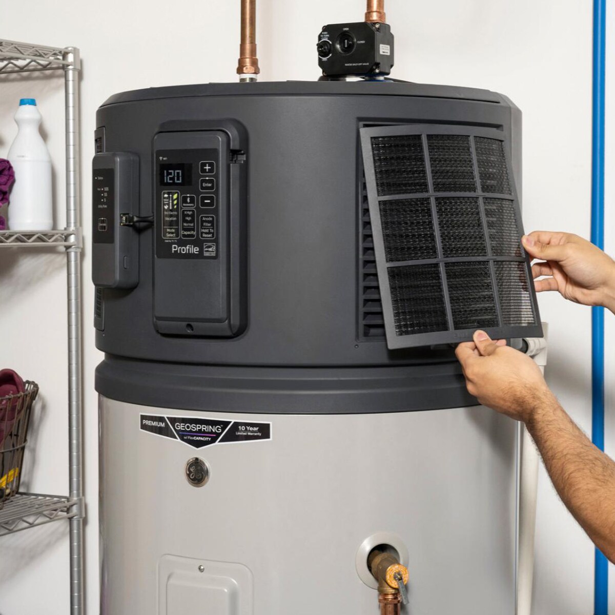 GE Profile Geospring Smart Electric 40 Gallon Tall Water Heater with 10-Year Parts Warranty, , hires